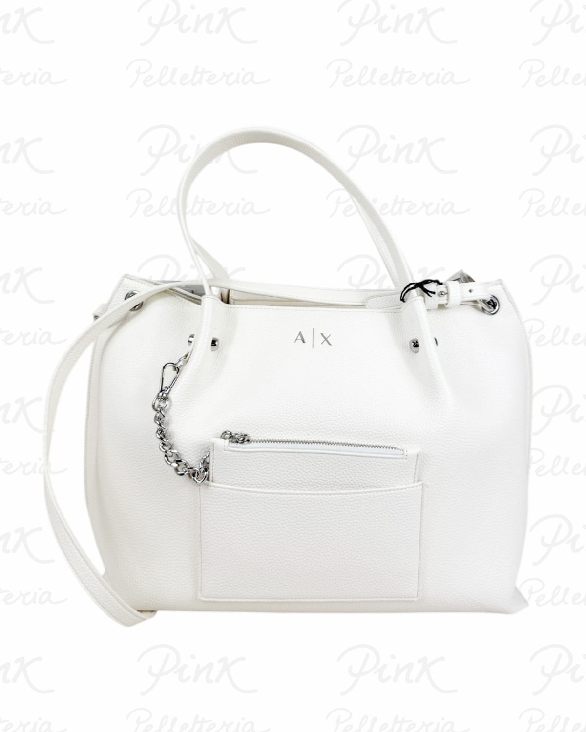 ARMANI EXCHANGE Woman Mila Shopping Medium XW001211-AF15625-U0011 Off White