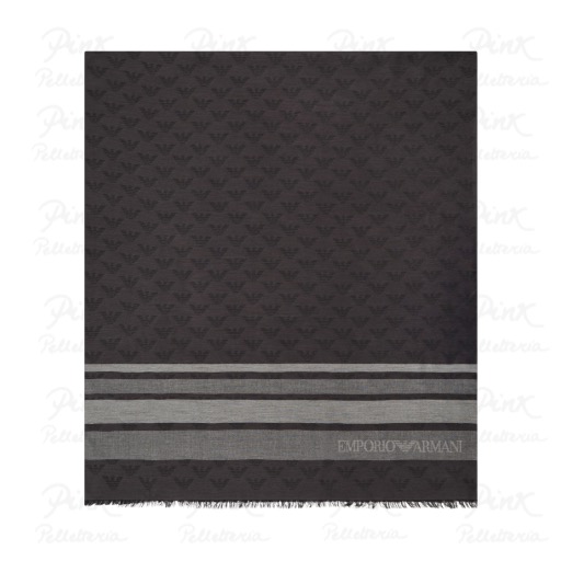 EMPORIO ARMANI  Man Sciarpa Logo + Riga 625256 4F383 00044 Antracite