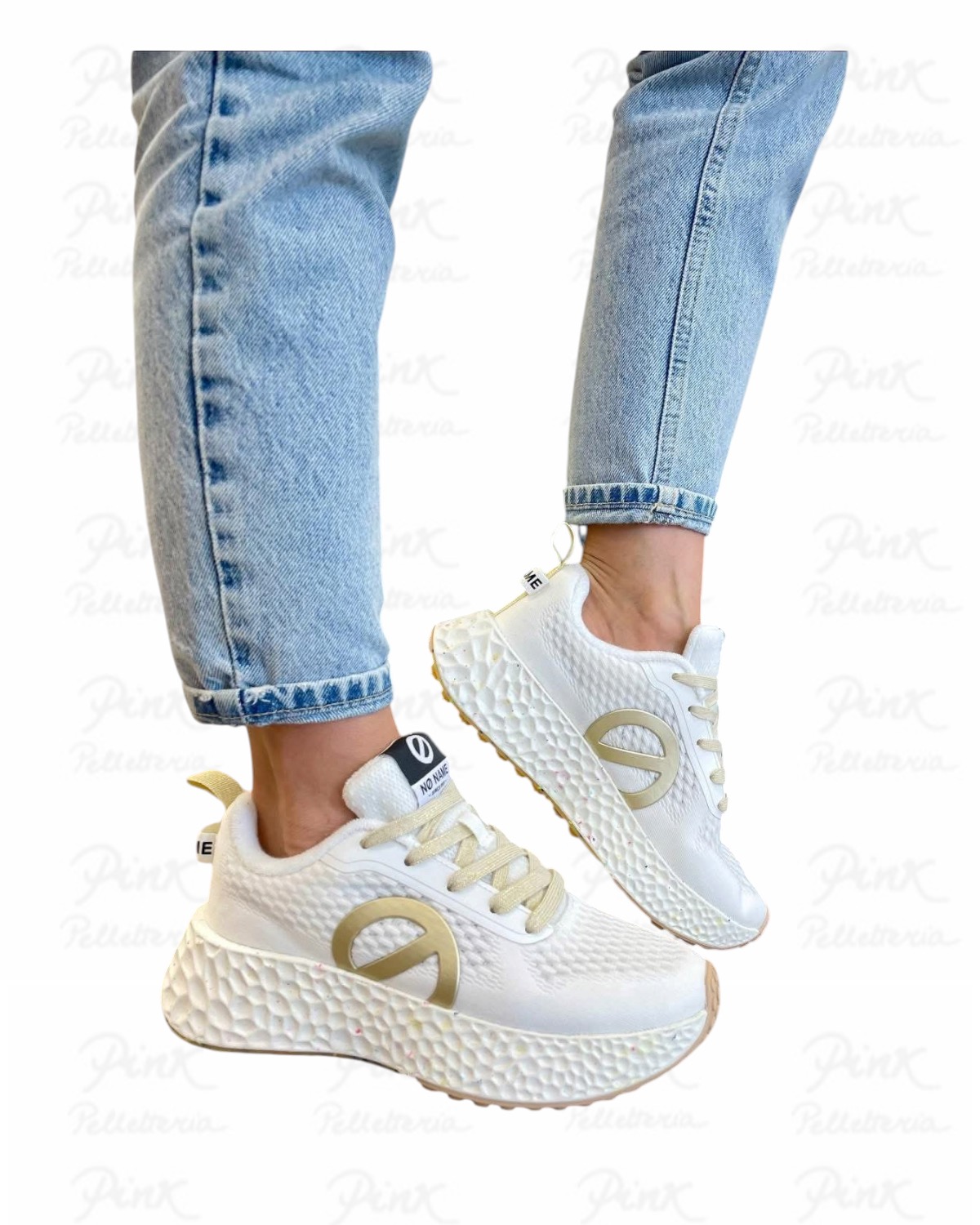 NO NAME Carter Fly Sneaker Woman LNVDMEMTA0 White/Mat Gold - immagine 4