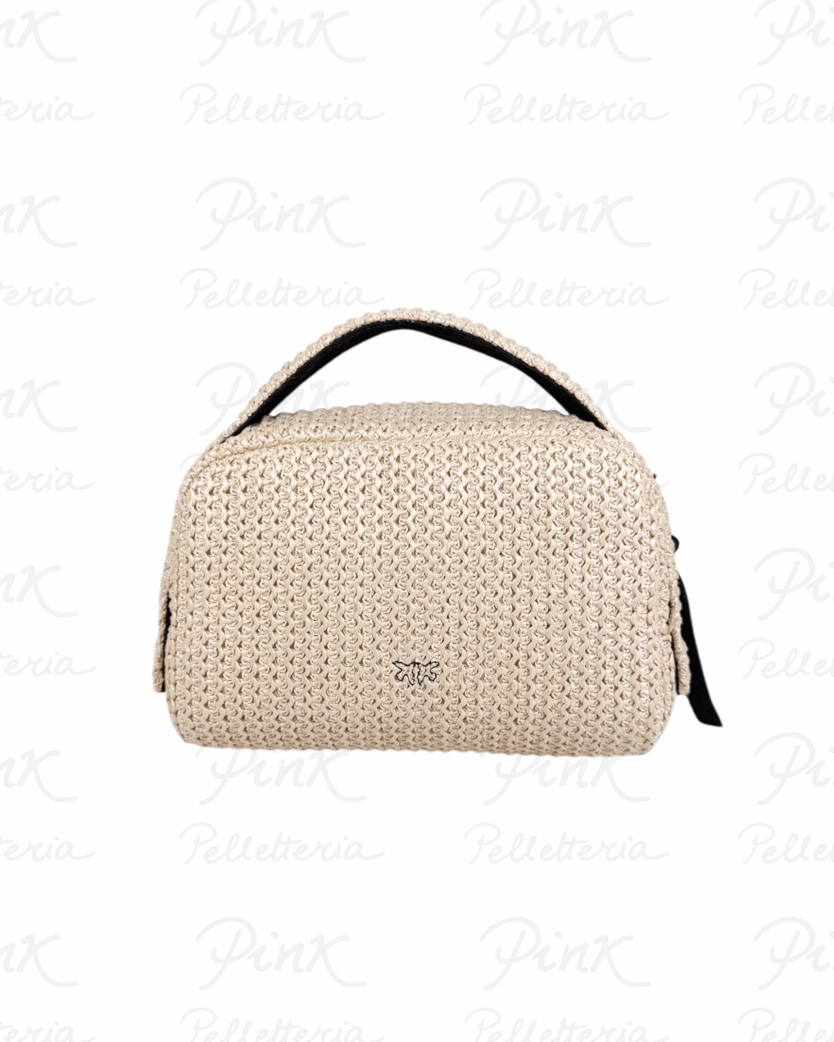 PINKO Necessaire Rafia 106717-A39Y-HZ3Q PagliaNero-Antique Gold