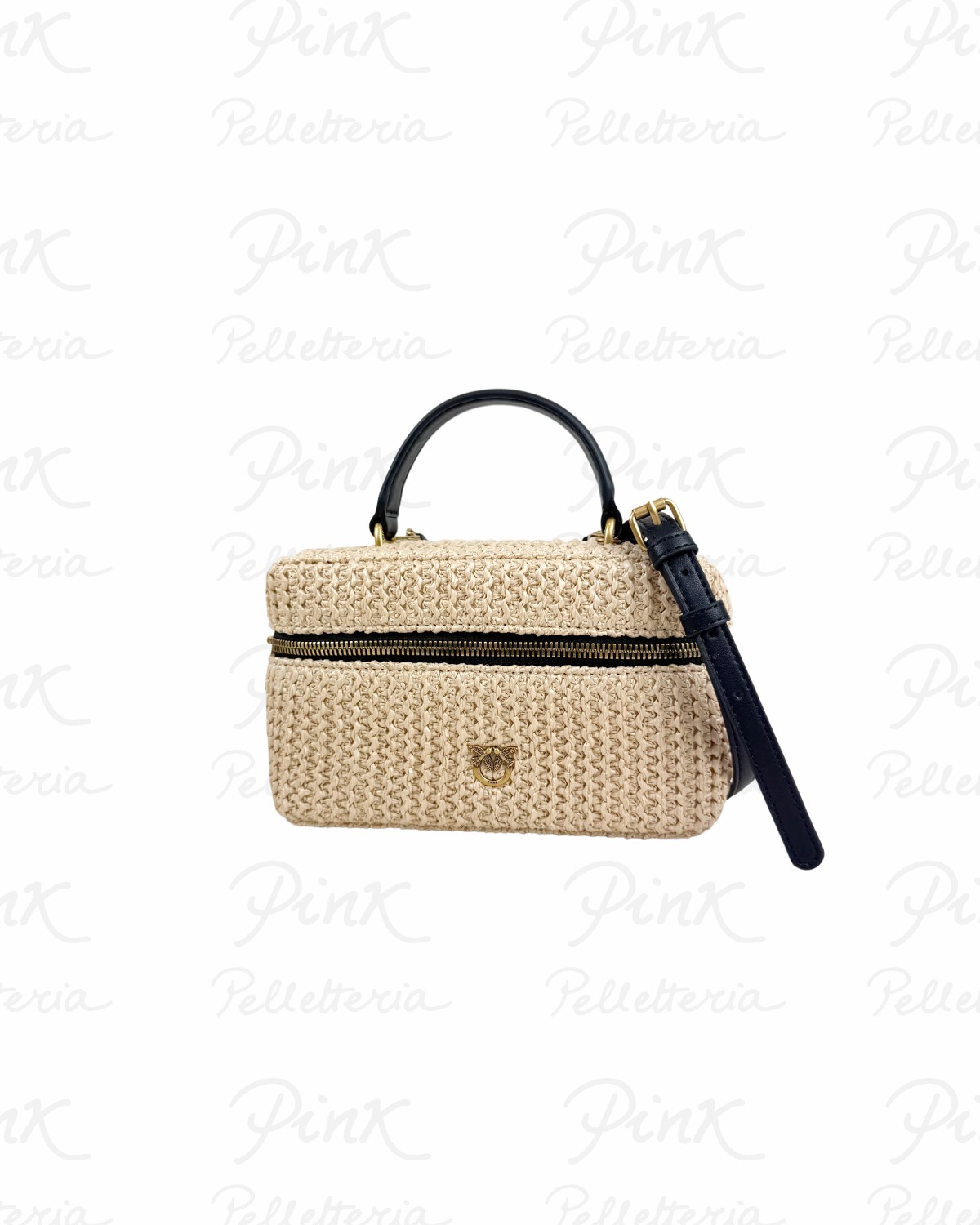 PINKO Vanity Soft Mini Rafia 106382-A391-C24Q RafiaNero-Antique Gold