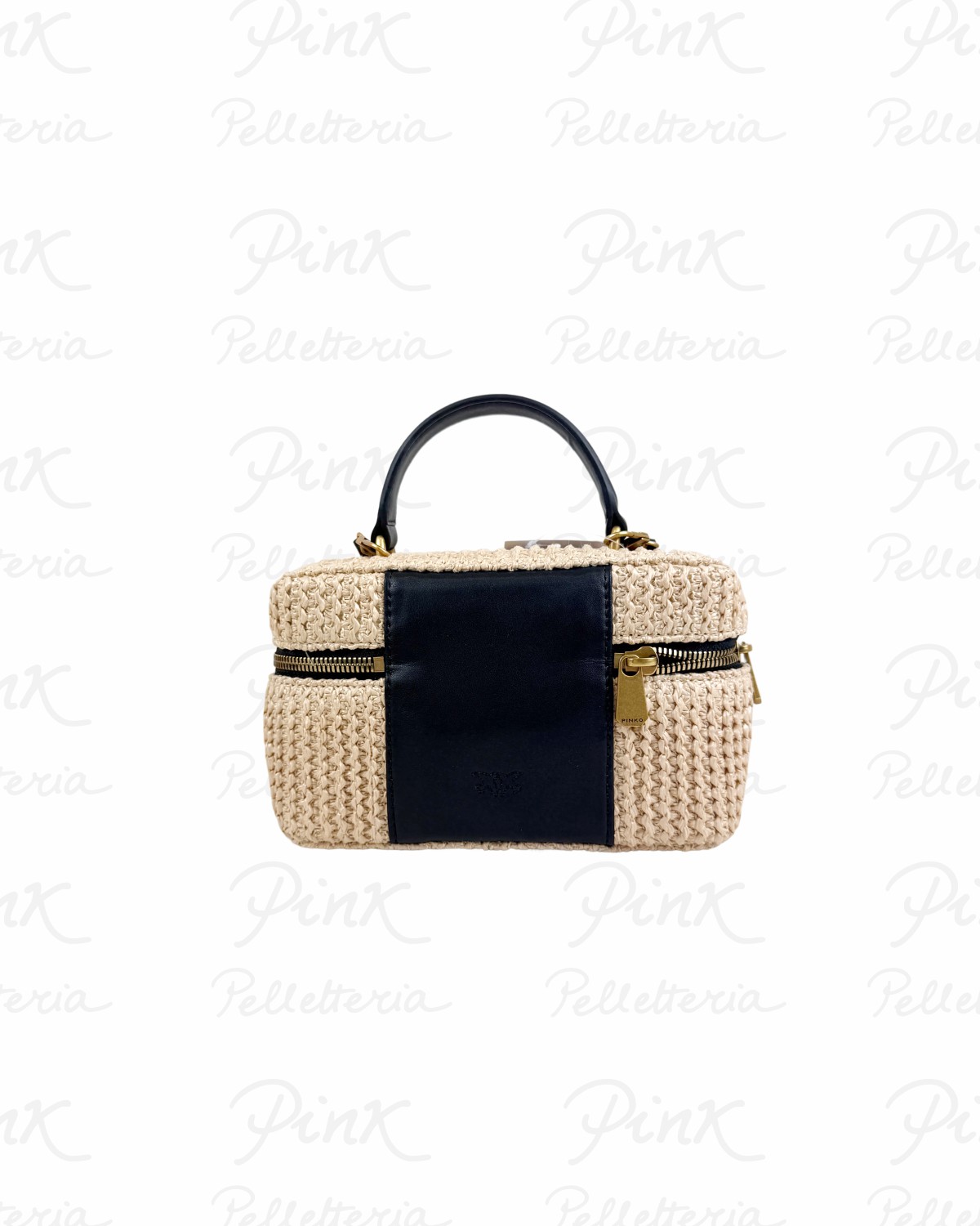 PINKO Vanity Soft Mini Rafia 106382-A391-C24Q RafiaNero-Antique Gold