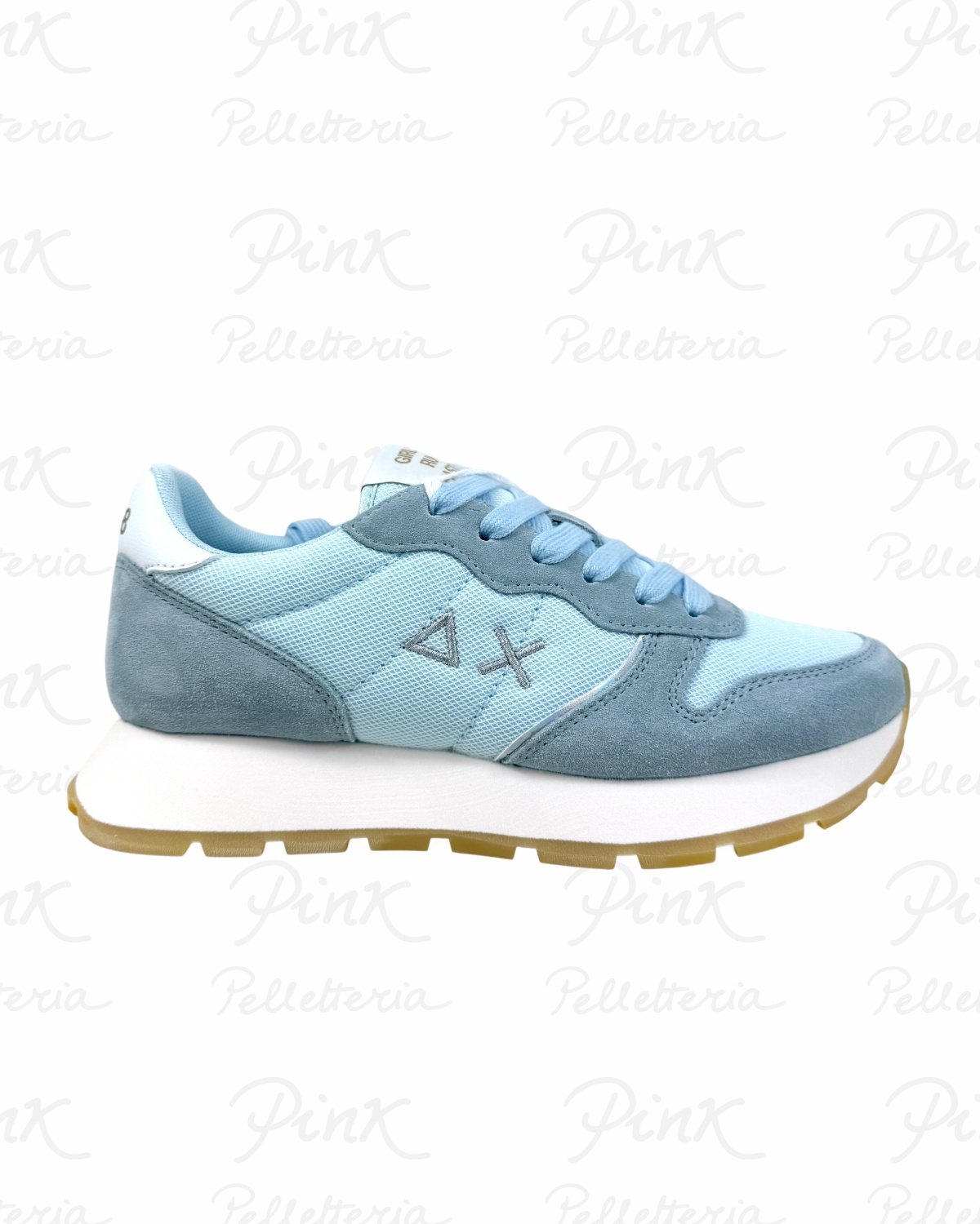 SUN68 Ally Glitter Textile Sneaker Donna BZ36203 05 Azzurro