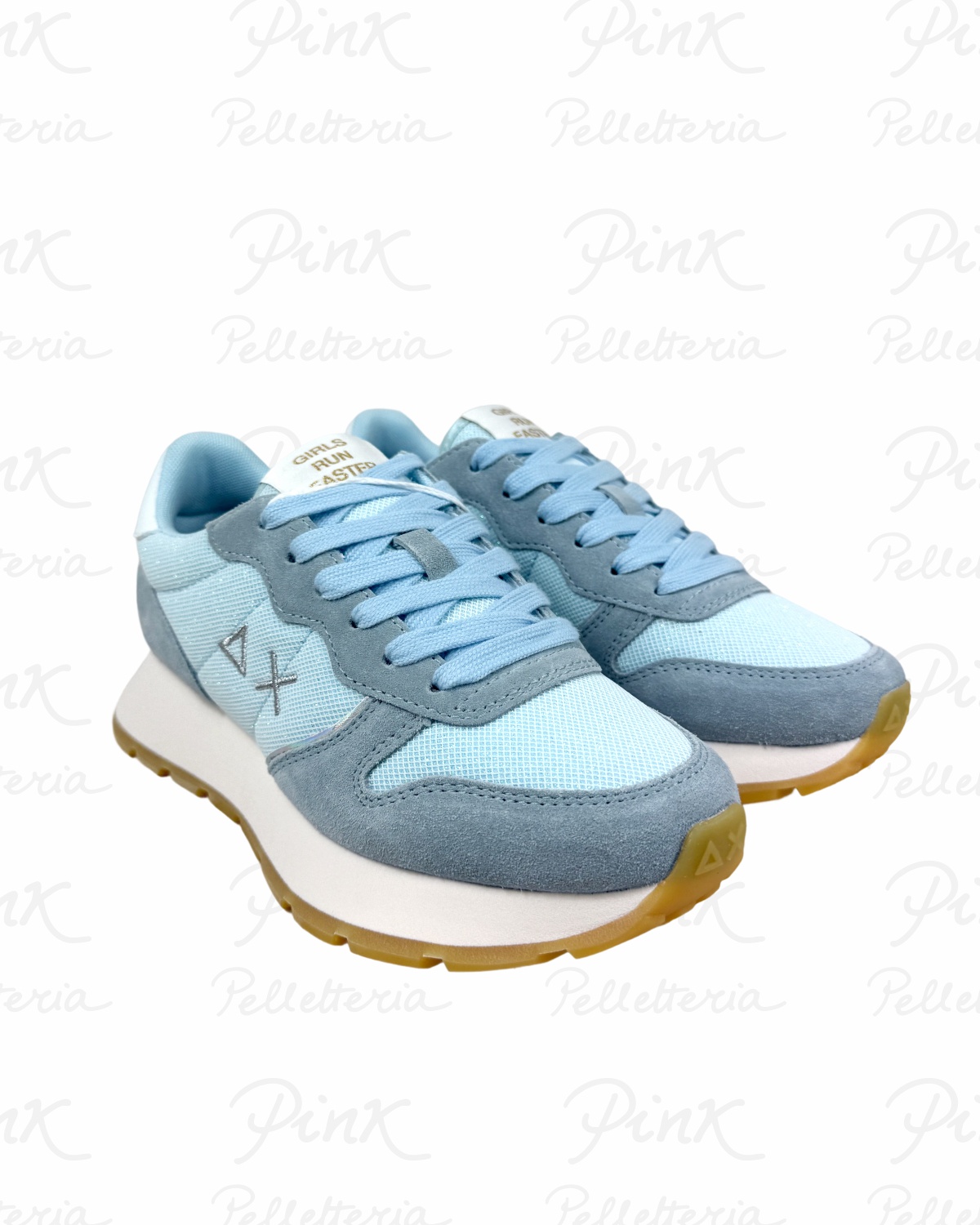 SUN68 Ally Glitter Textile Sneaker Donna BZ36203 05 Azzurro