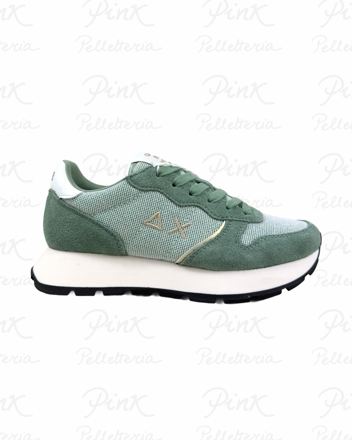SUN68 Ally Glitter Textile Sneaker Donna BZ36203 84 Verde Salvia