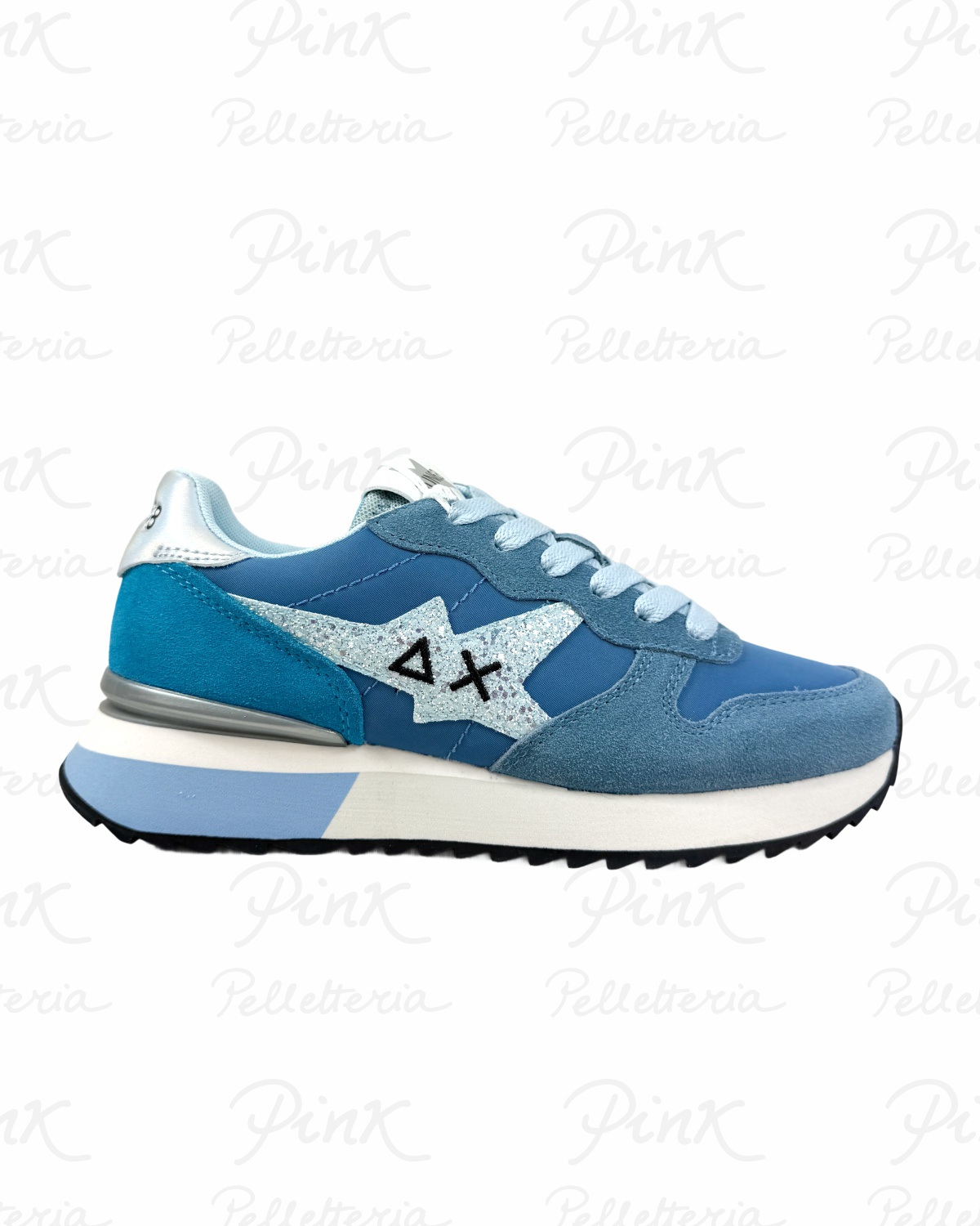 SUN68 Stargirl Glitter Logo Sneaker Donna BZ36214 56 Avio