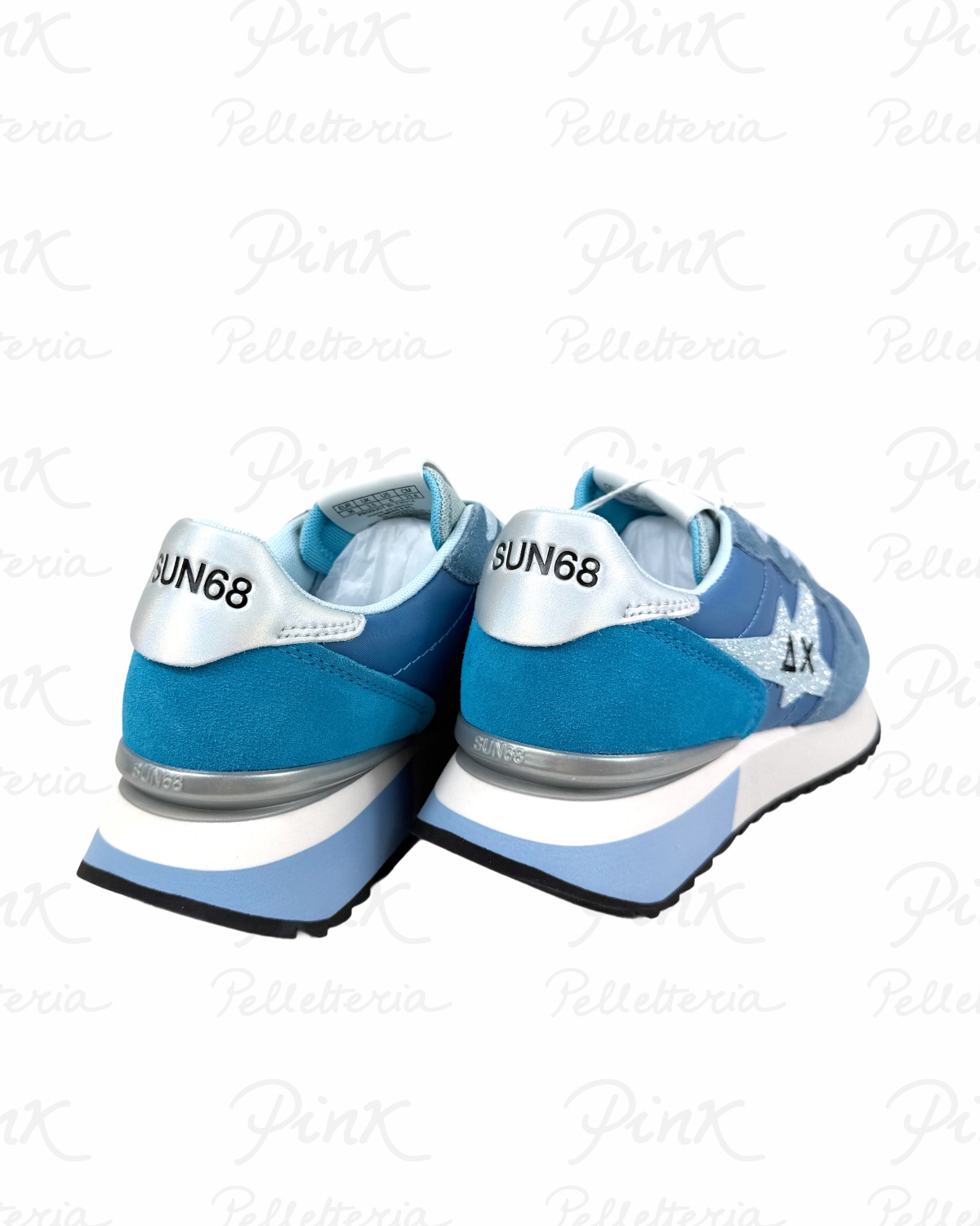 SUN68 Stargirl Glitter Logo Sneaker Donna BZ36214 56 Avio