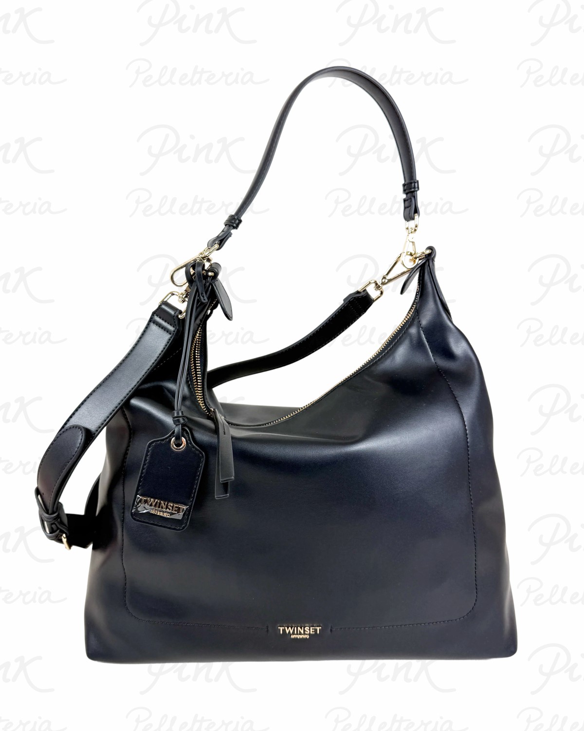TWINSET Basic With Tag Hobo Bag 261TD8471 00006 Nero