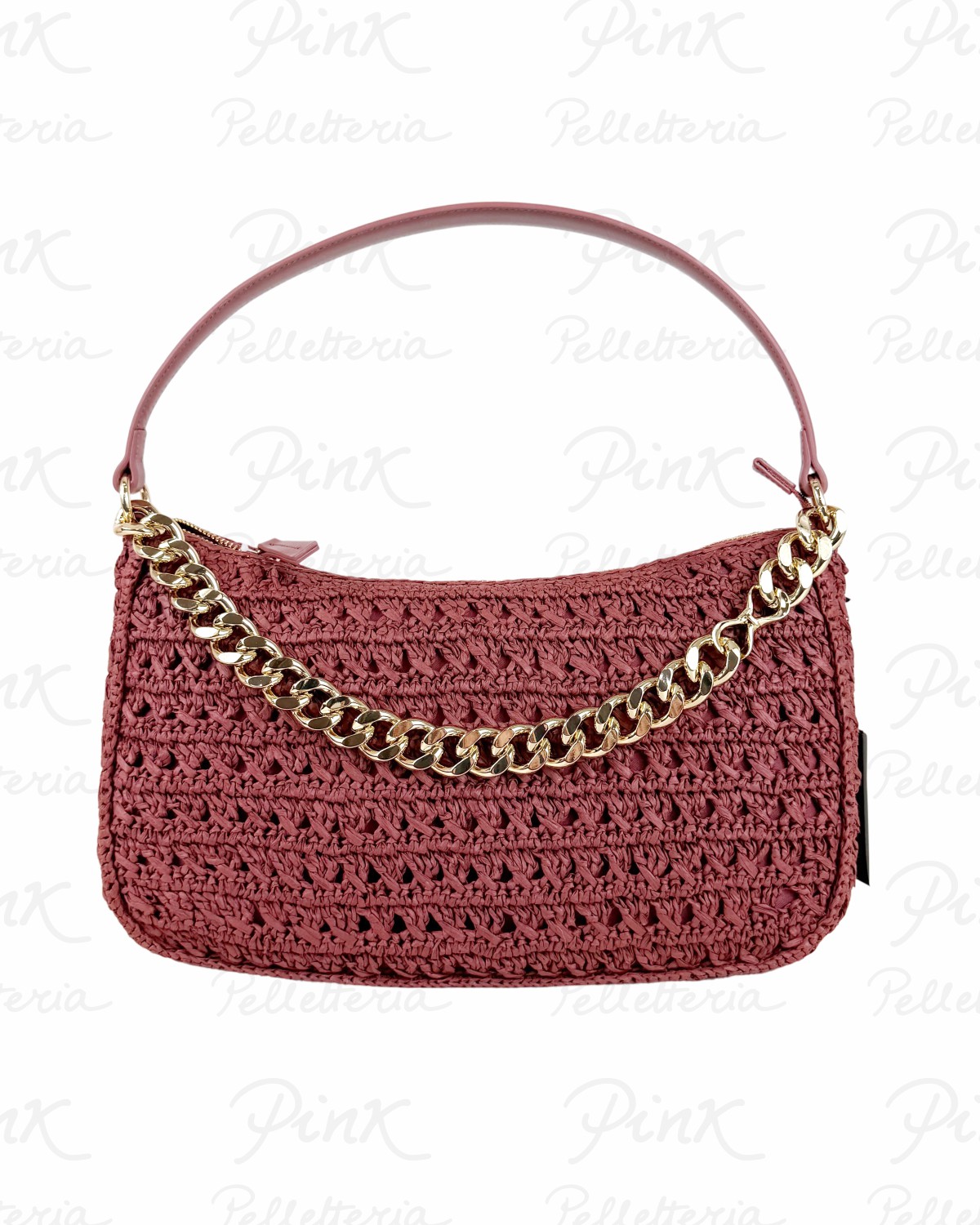 TWINSET Liliana Straw Leather Borsa a Spalla 261TD8080 13332 Brown Henna