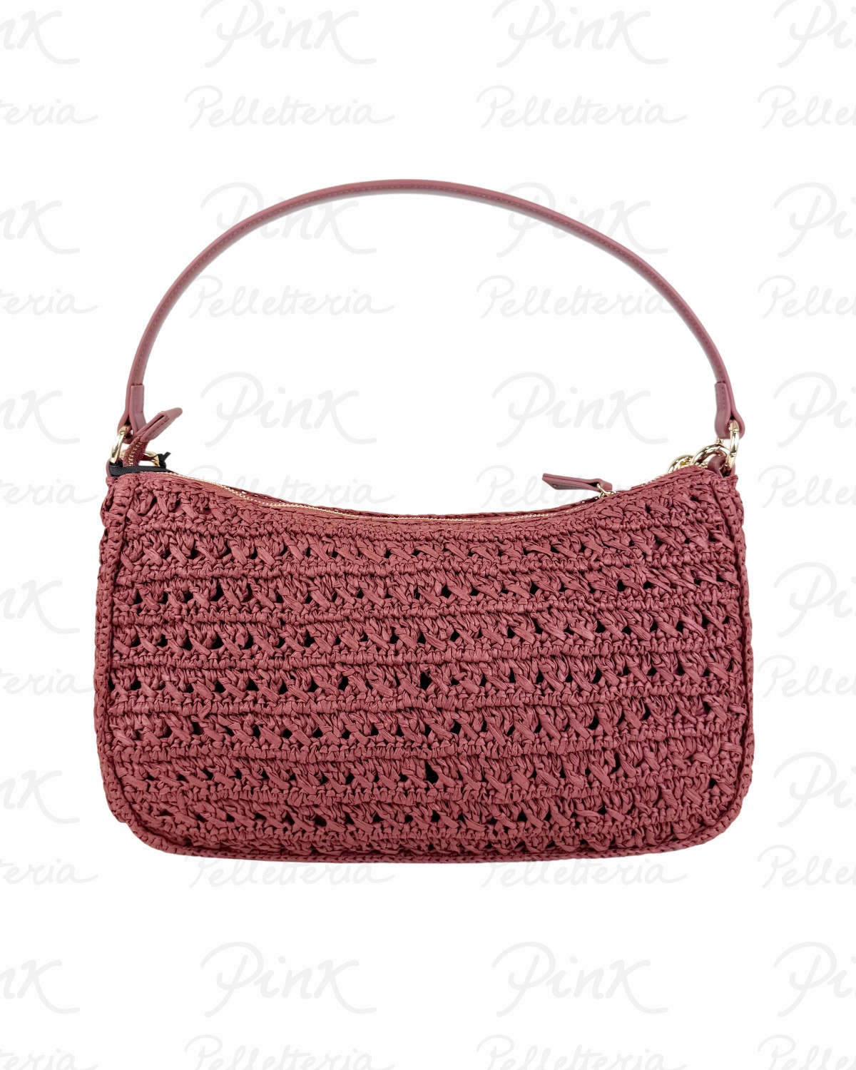 TWINSET Liliana Straw Leather Borsa a Spalla 261TD8080 13332 Brown Henna