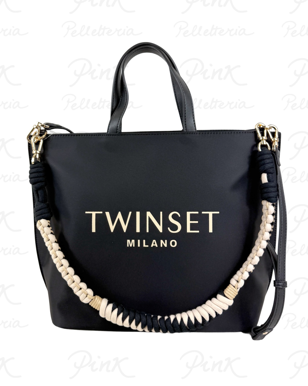 TWINSET Logo Bag Borsa Mano cTracolla 261TB7520 00006 Nero