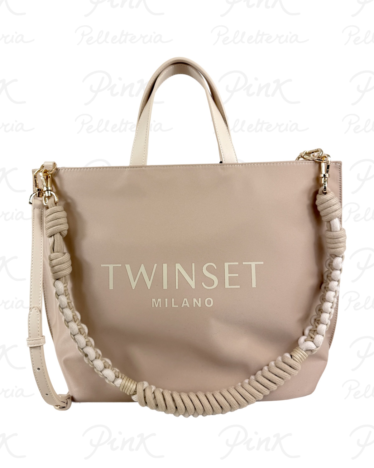 TWINSET Logo Bag Borsa Mano cTracolla 261TB7520 13161 Delicate Sand