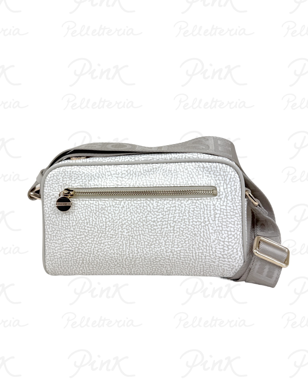 BORBONESE Eco Line Borsa Camera Case S. Tess. Ricicl. st. OpVitello 934115I15 927 White Cotton