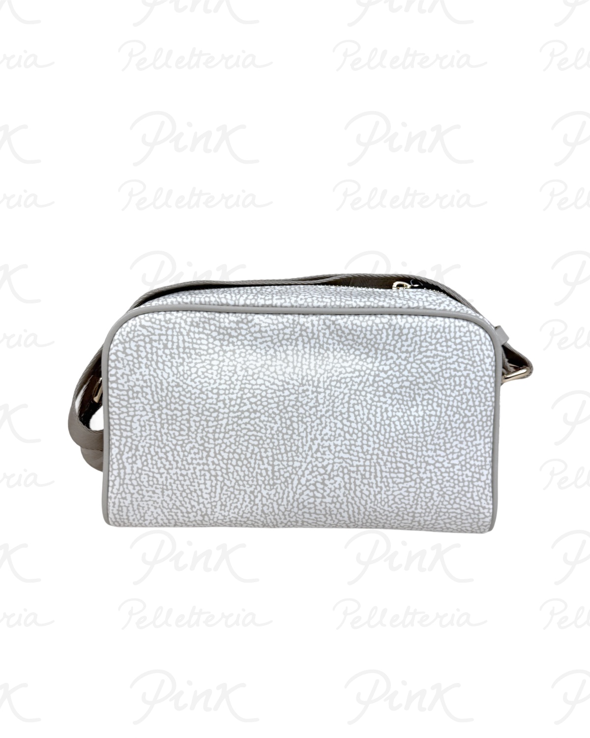 BORBONESE Eco Line Borsa Camera Case S. Tess. Ricicl. st. OpVitello 934115I15 927 White Cotton