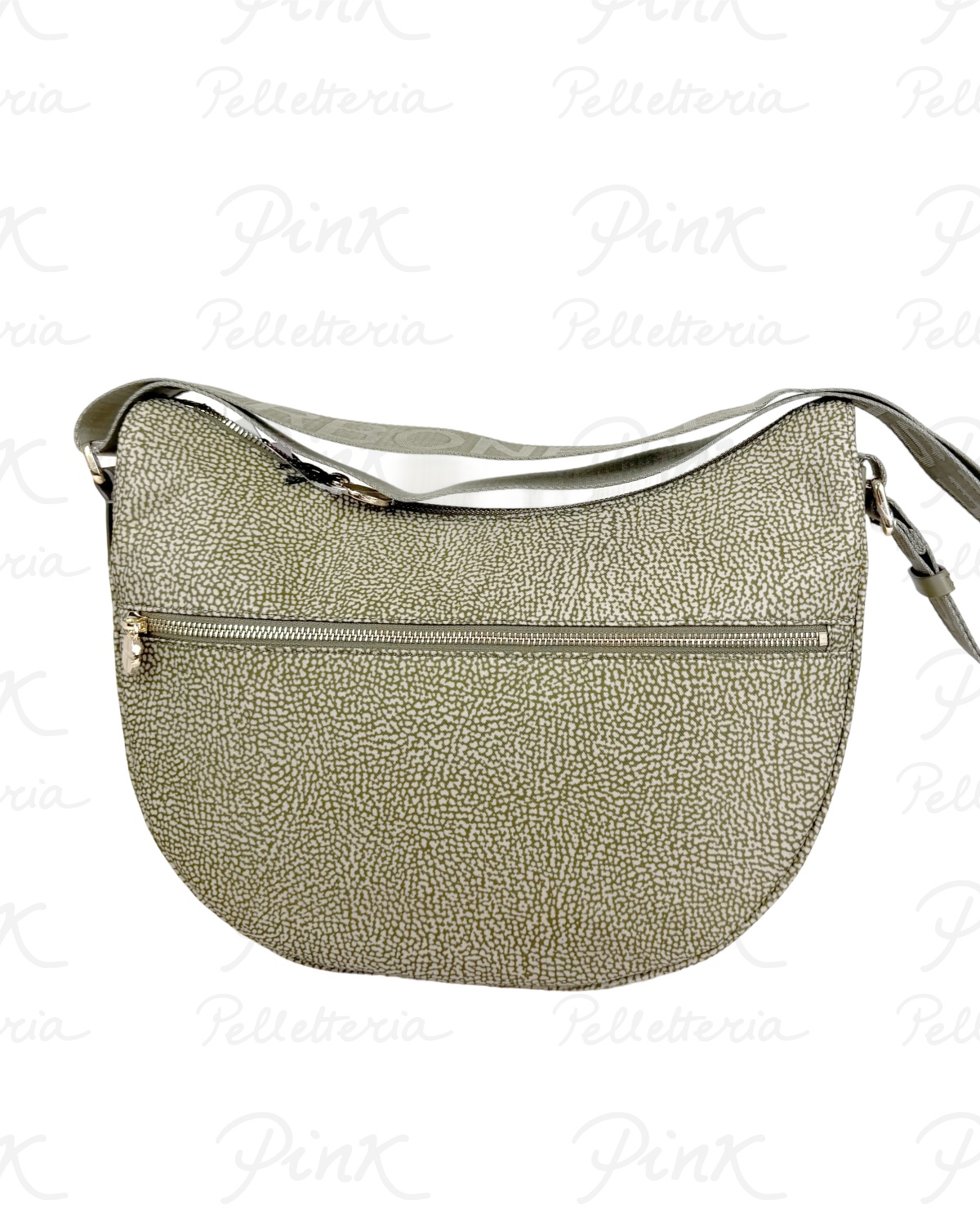 BORBONESE Eco Line Luna Bag Middle Tessuto Ric. st. OpVitello 934108I15 N41 Olive
