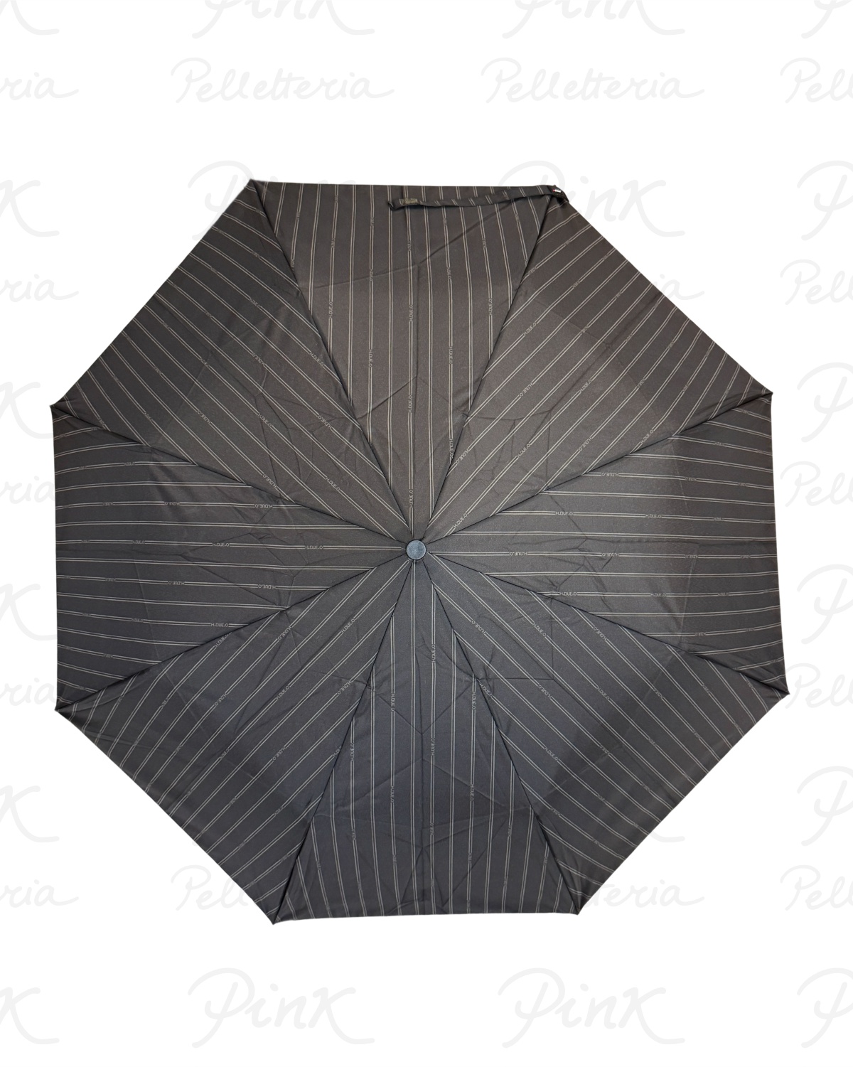H.DUE.O Ombrello OpenClose Automatico in Tessuto Righe H622GR Grigio
