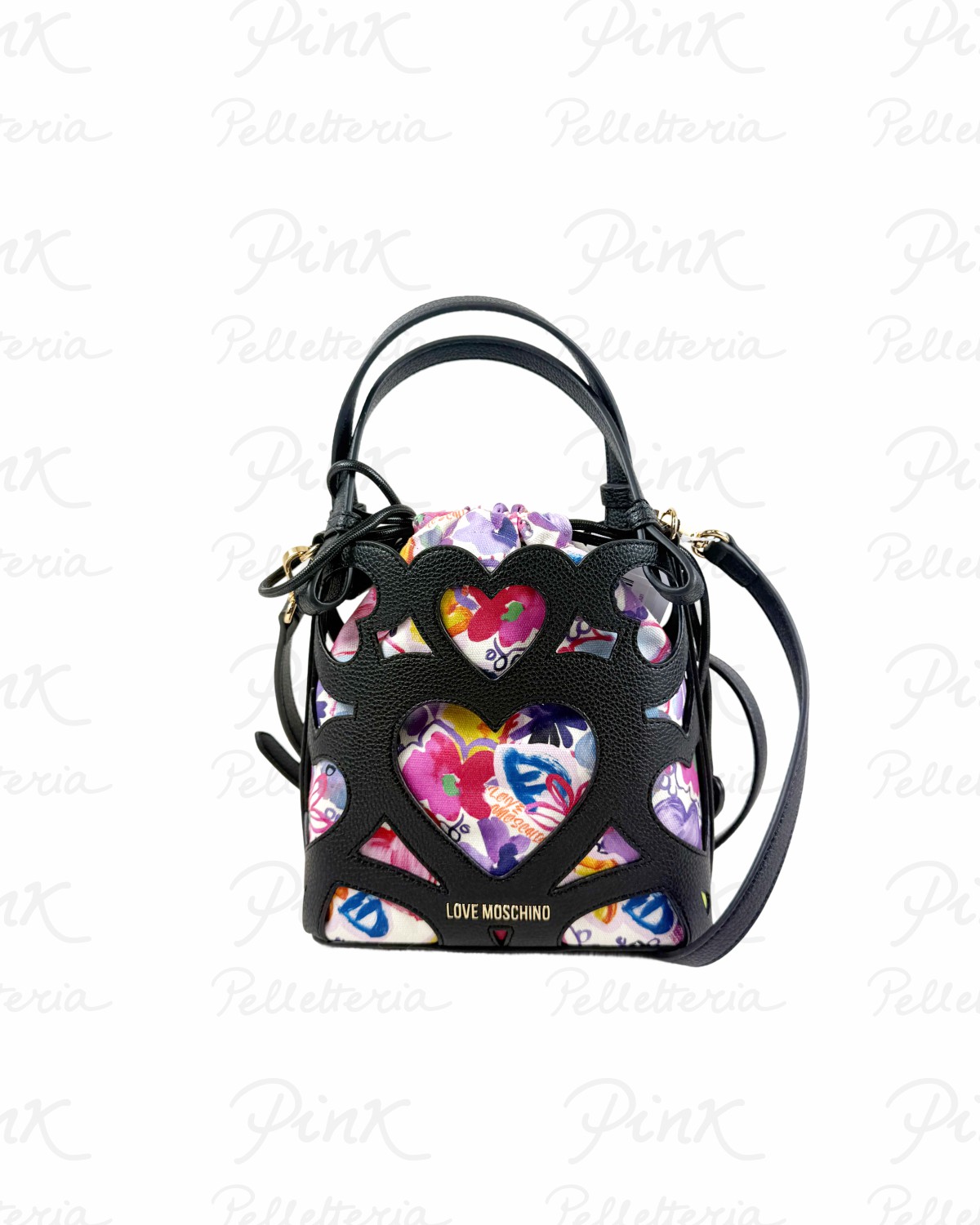 LOVE MOSCHINO Canvas Secchiello Colorato JC4265PP0O KG1 00A Nero+Multicolor