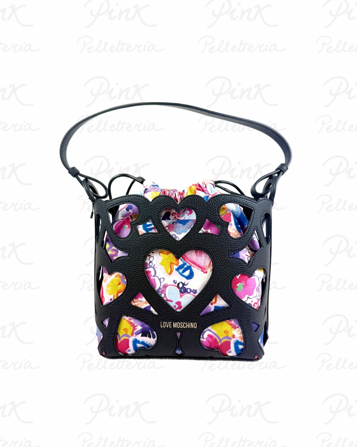 LOVE MOSCHINO Canvas Sottospalla Colorato JC4263PP0O KG1 00A Nero+Multicolor