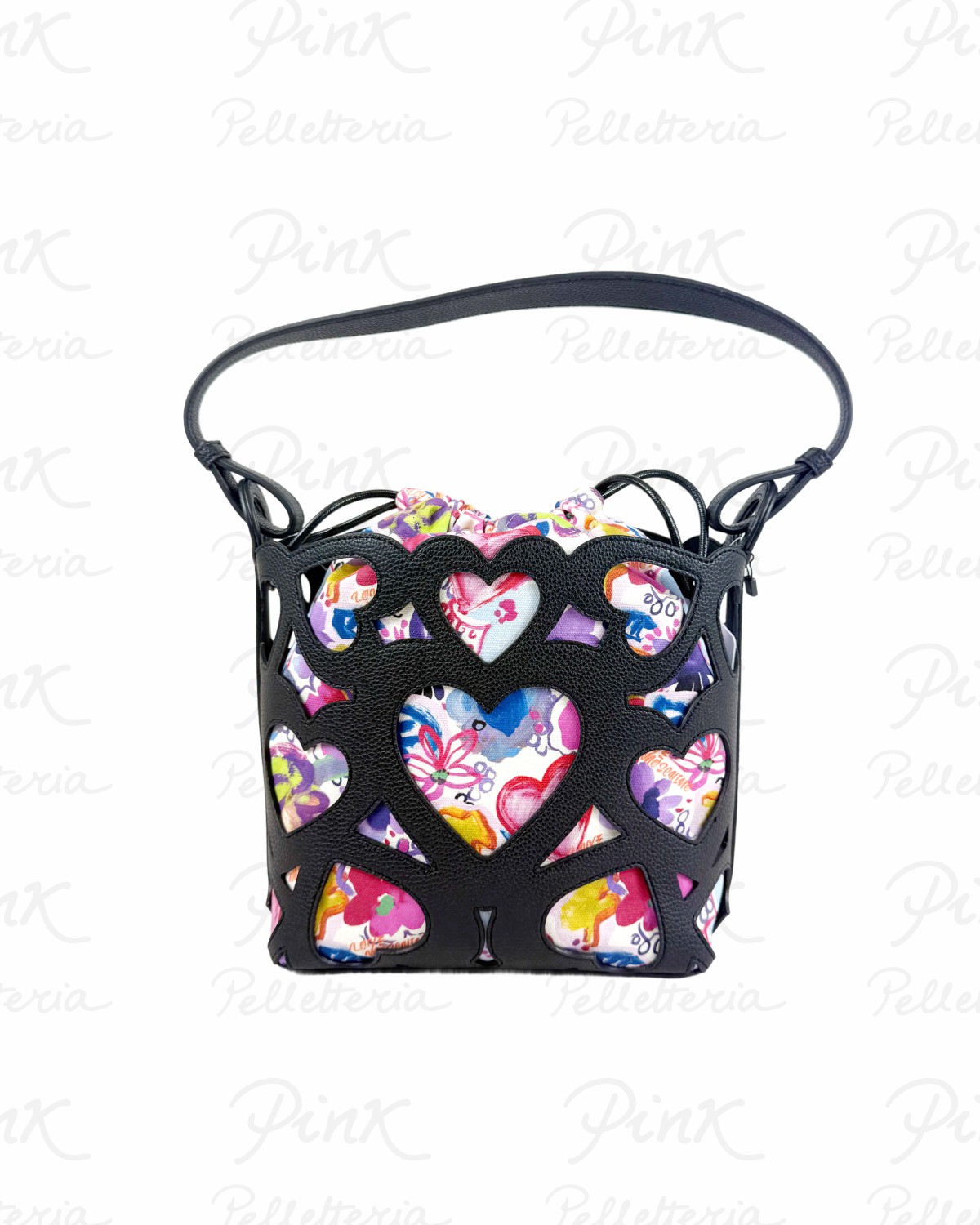 LOVE MOSCHINO Canvas Sottospalla Colorato JC4263PP0O KG1 00A Nero+Multicolor