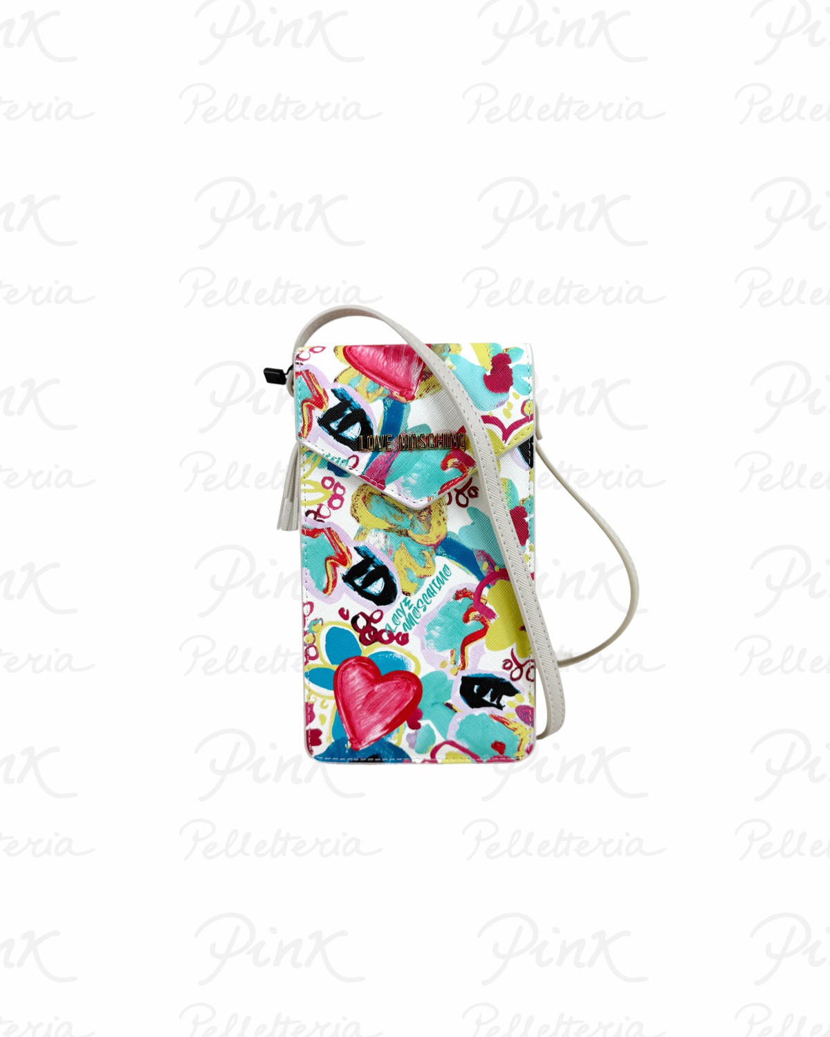 LOVE MOSCHINO Printed Porta Cellulare Colorato JC5687PP0O KT1 11A Multicolor+Avorio