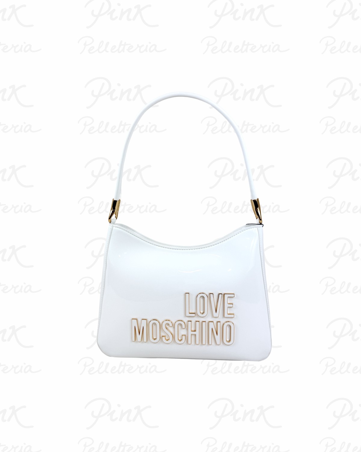 LOVE MOSCHINO Pu Lucido Hobo JC4249PP0O KE1 10A Bianco