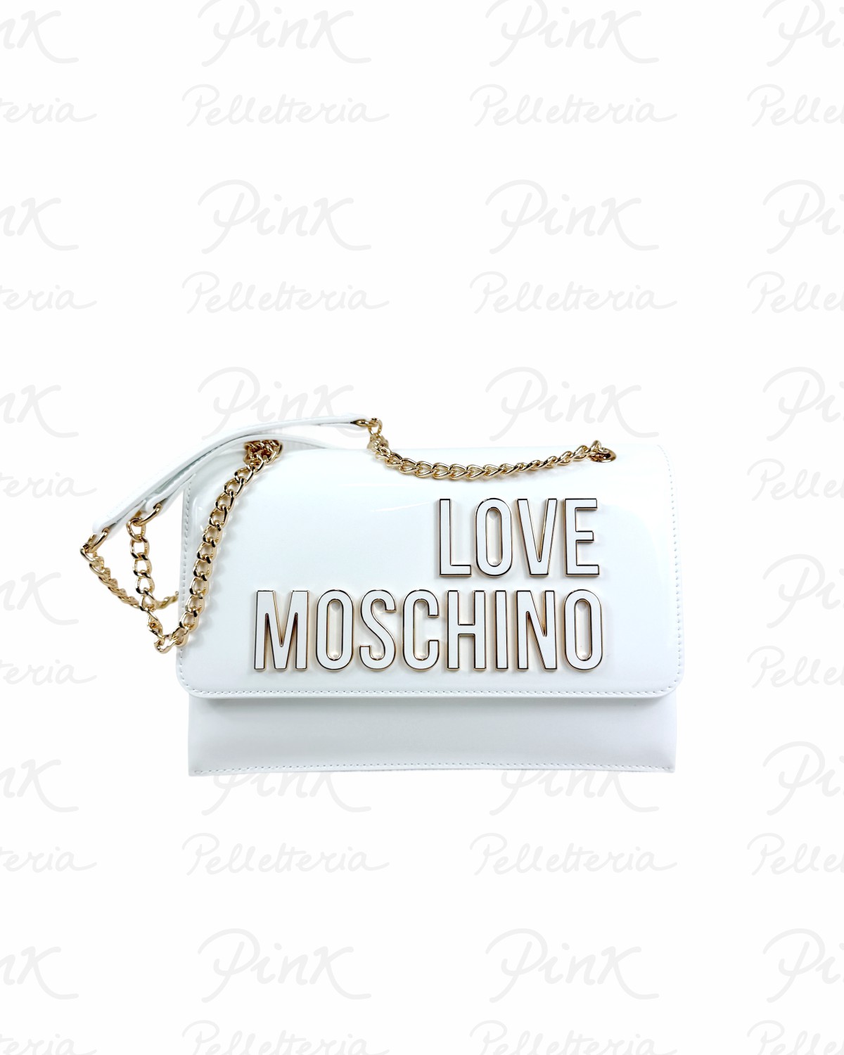 LOVE MOSCHINO Pu Lucido Sottospalla JC4246PP0O KE1 10A Bianco