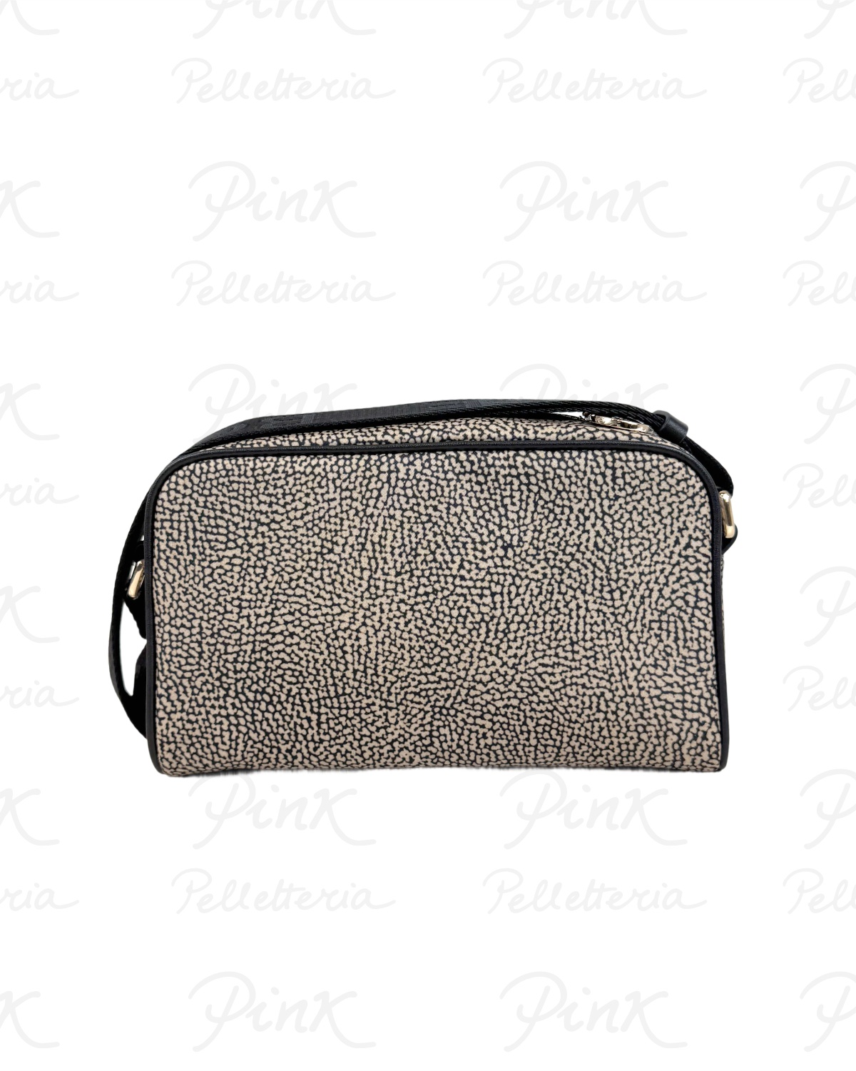 BORBONESE Eco Line Borsa Camera Case S. Tess. Ricicl. st. OpVitello 934115I15 X11 Op NaturaleNero