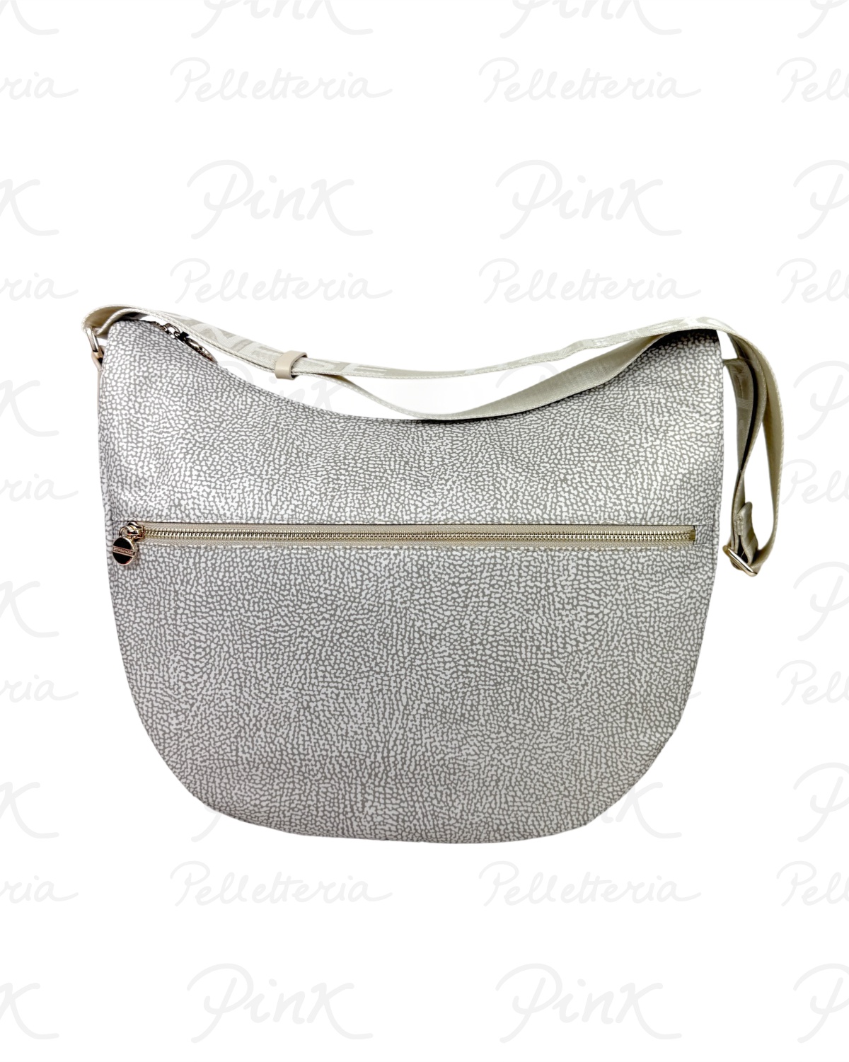 BORBONESE Eco Line Luna Bag Medium Tessuto Ric. st. OpVitello 934109I15 C75 Sabbia