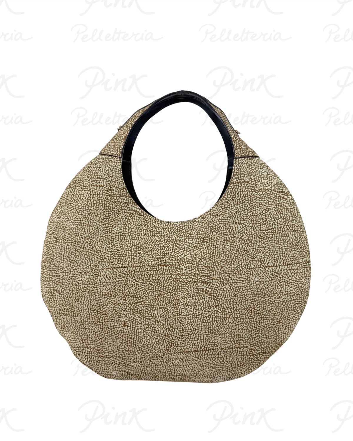 BORBONESE Full Moon Borsa Hobo L. Agnello Smerigliato 91010274619 306 Op Naturale