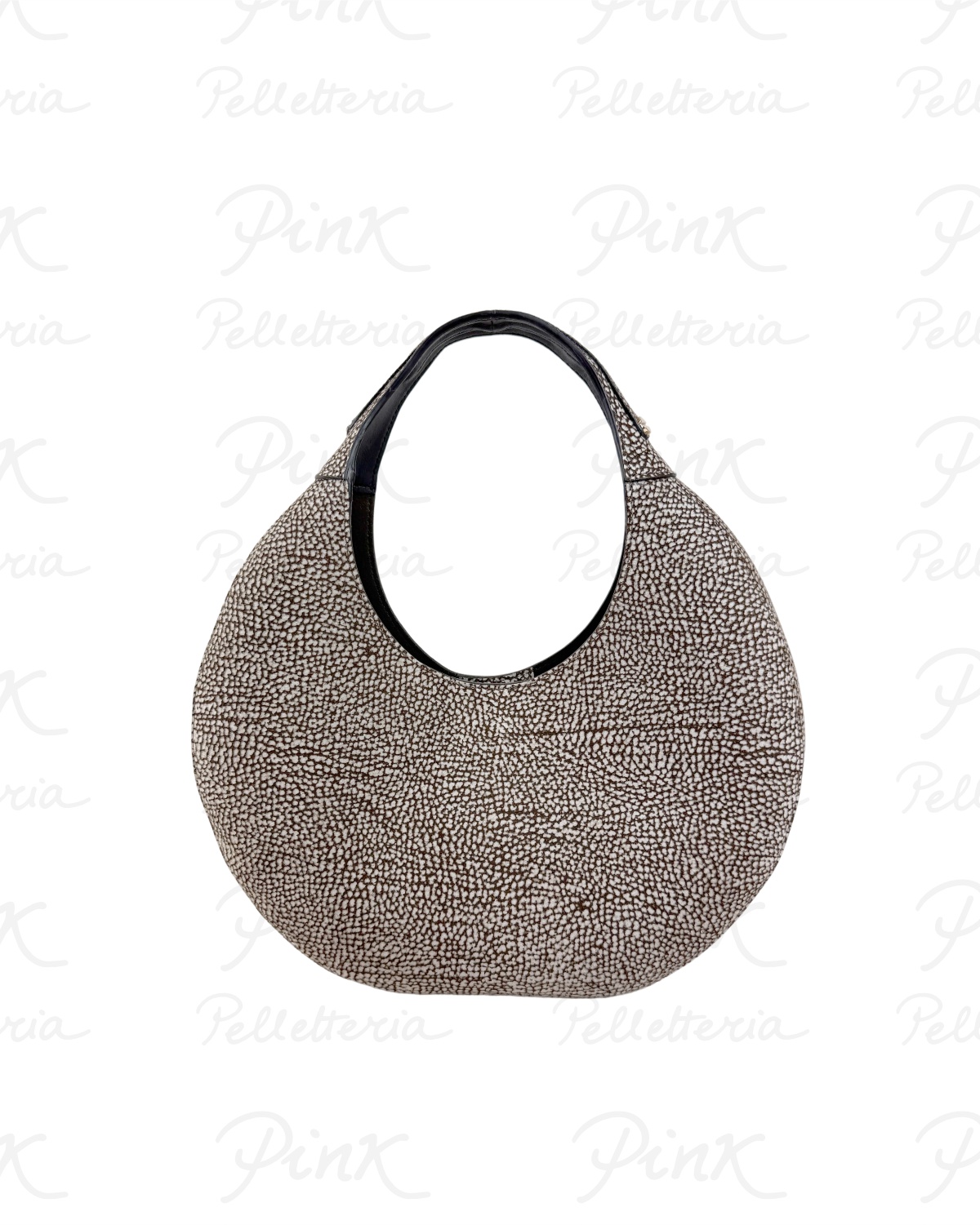 BORBONESE Full Moon Borsa Hobo M. Agnello Smerigliato 91010273619 C59 Cuoio