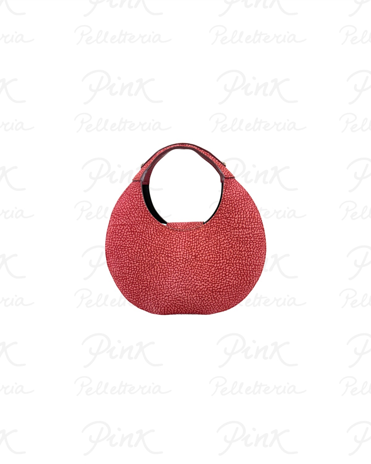 BORBONESE Full Moon Borsa Hobo Mini Agnello Smerigliato 91010281619 P49 Rosso