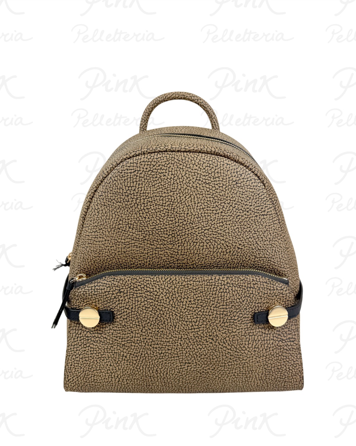 BORBONESE Gemini Zaino M. Tela St. Op SoftVitello 910102500193 311 Op NaturaleNero