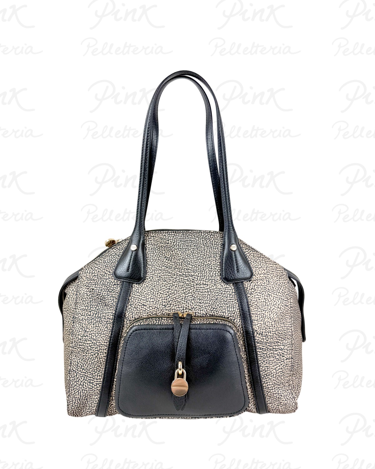 BORBONESE Poche Shopping M. Tess. Ricicl. St. OpVitello St. 910101980189 X11 Op NaturaleNero