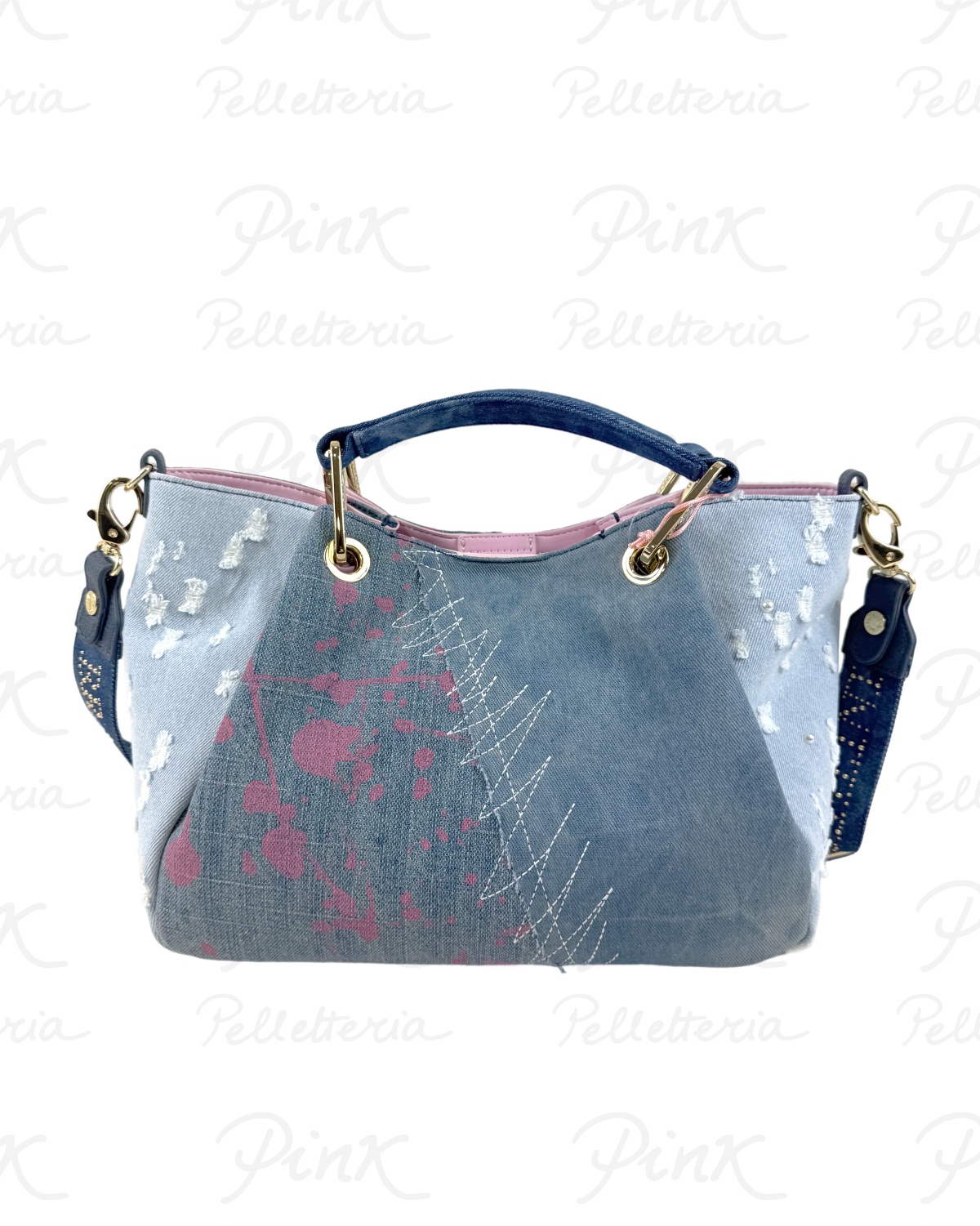 BRACCIALINI Amy Jeans Handbag M. B18821-TY-200 Blue