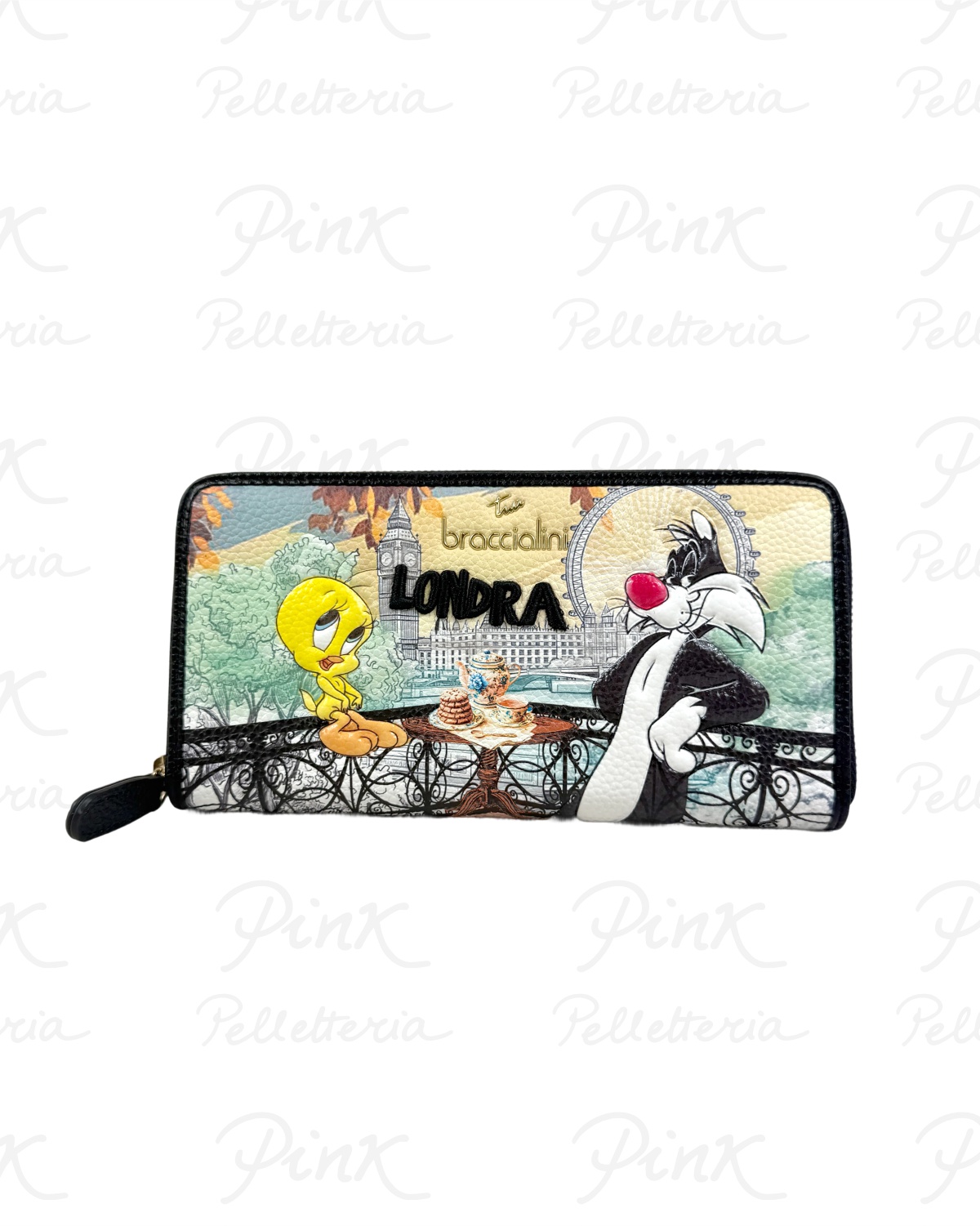 BRACCIALINI Cartoline Zip Around Wallets LT257_126-LT-818 Londra
