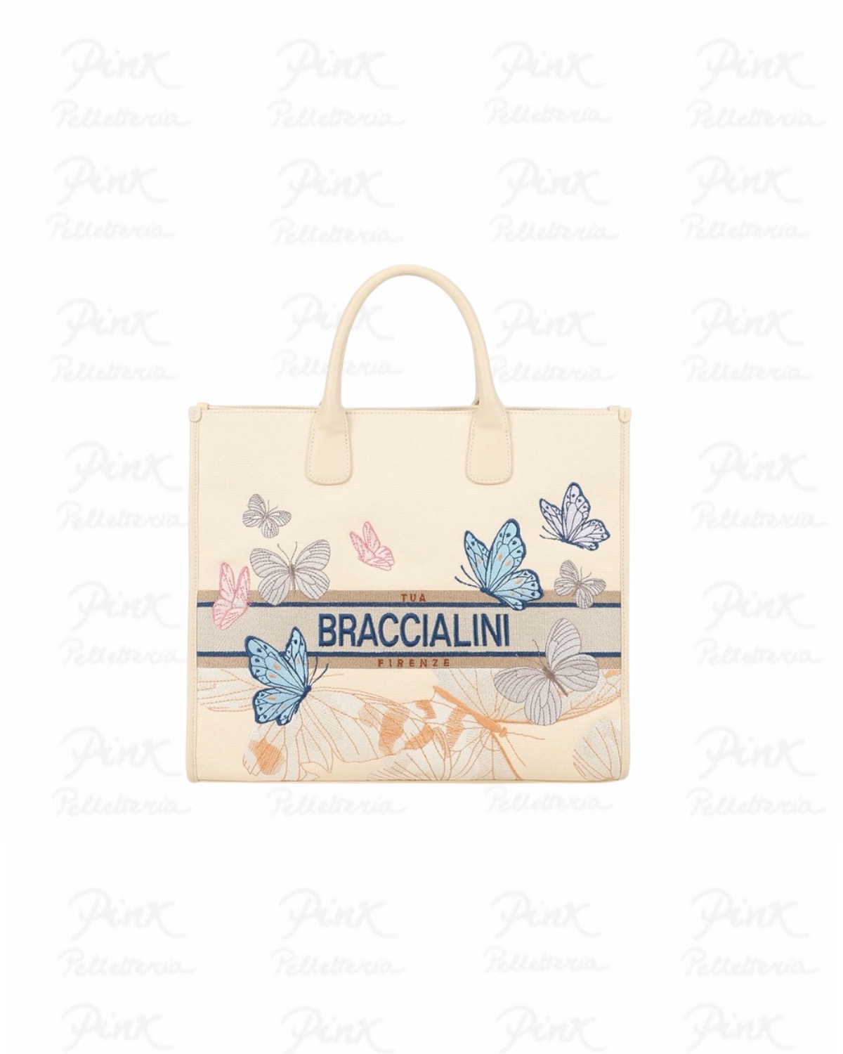 BRACCIALINI Jacquard Handbag Butterfly B19060-TY-305 Beige