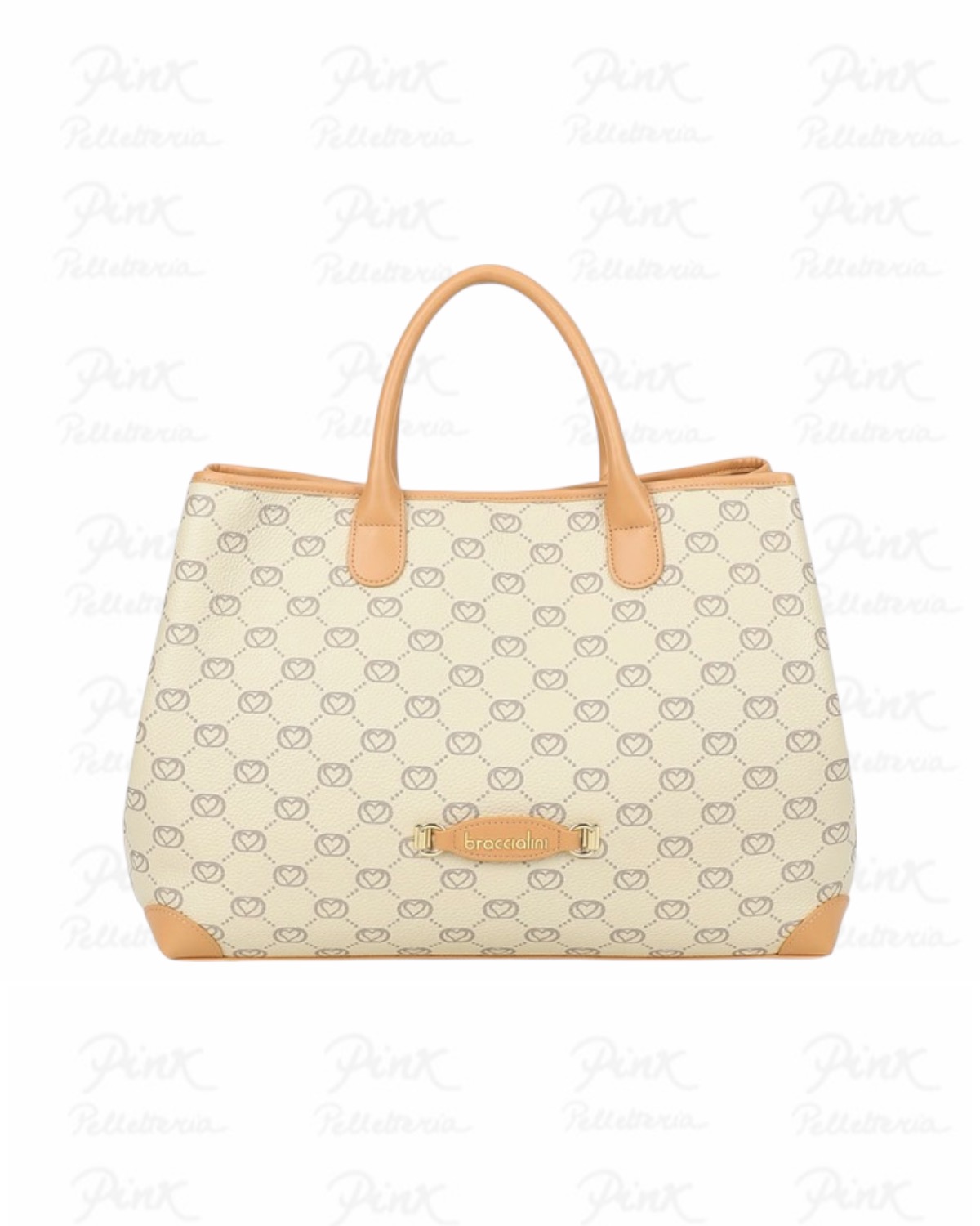 BRACCIALINI Monogram Handbag L. B19051-PP-305 Beige