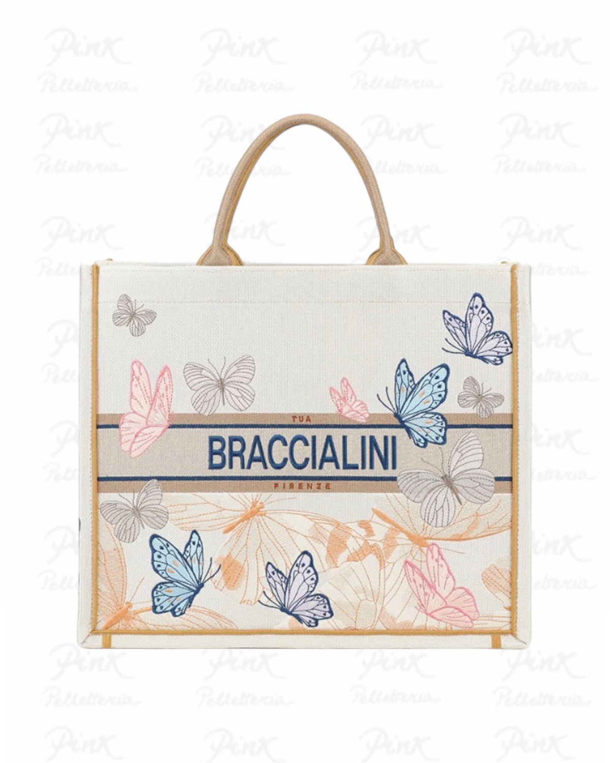 BRACCIALINI Queen Tote Butterfly B18921-TY-3293 Beige