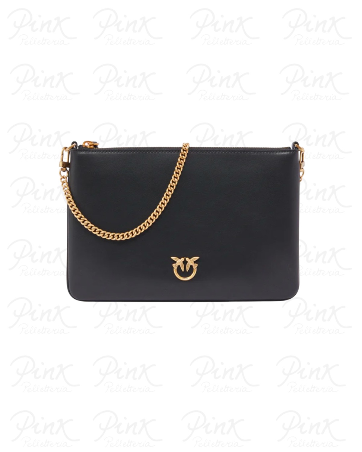 PINKO Flat Classic Vitello Seta 100455-A0F1-Z99Q Nero-Antique Gold