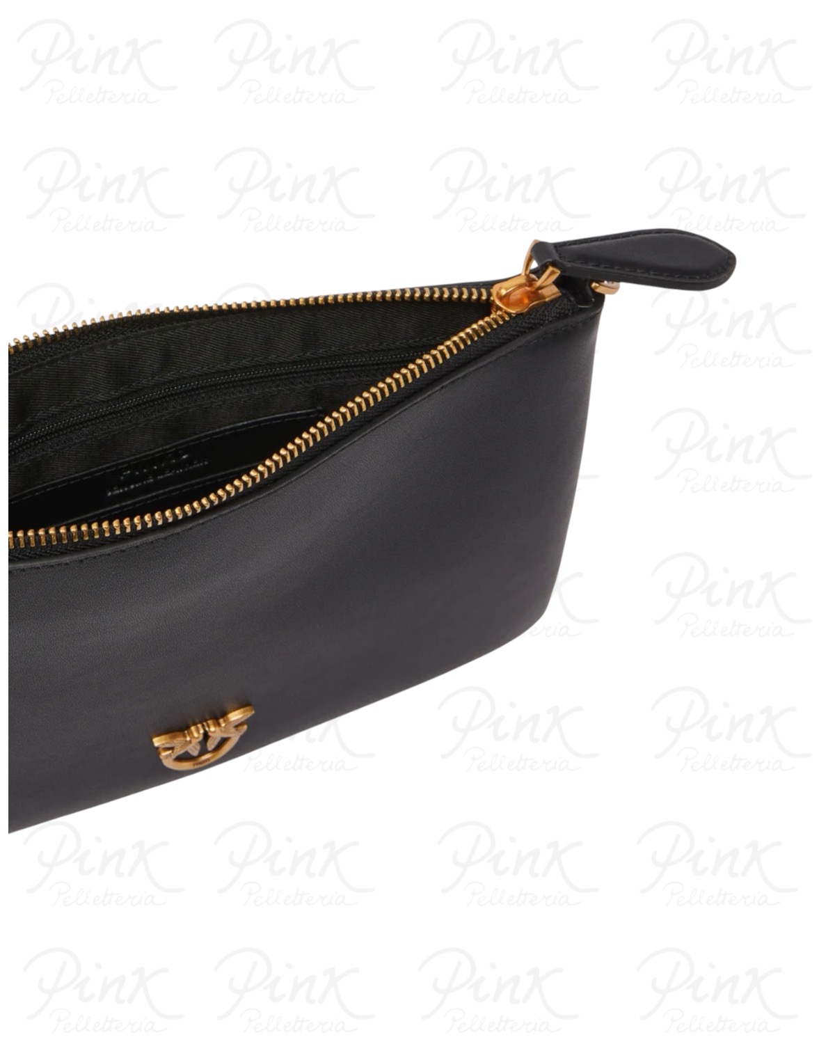 PINKO Flat Classic Vitello Seta 100455-A0F1-Z99Q Nero-Antique Gold - immagine 4