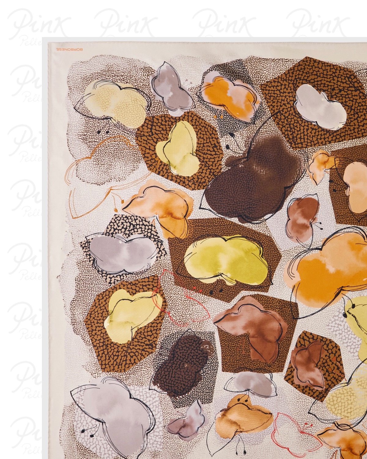 BORBONESE Foulard Farfalle 910601040238 J66 Caramello - immagine 2