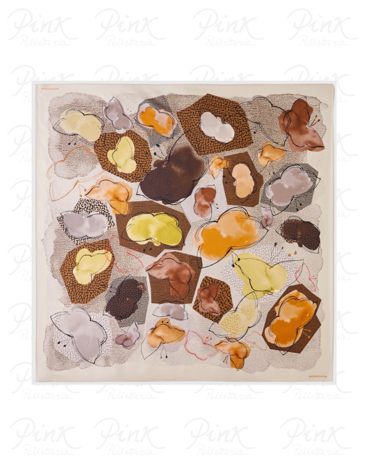 BORBONESE Foulard Farfalle 910601040238 J66 Caramello