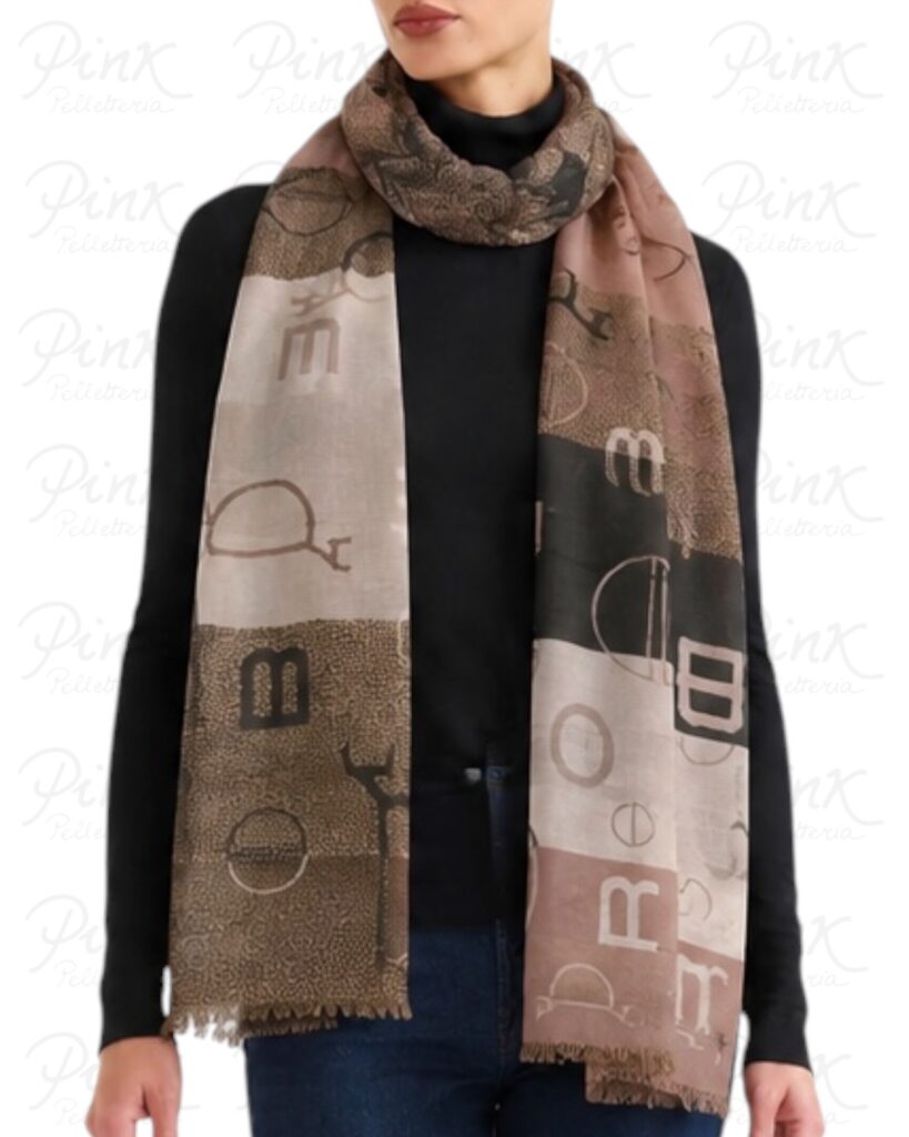 BORBONESE Sciarpa Color Block 910601320323 193 Carbone