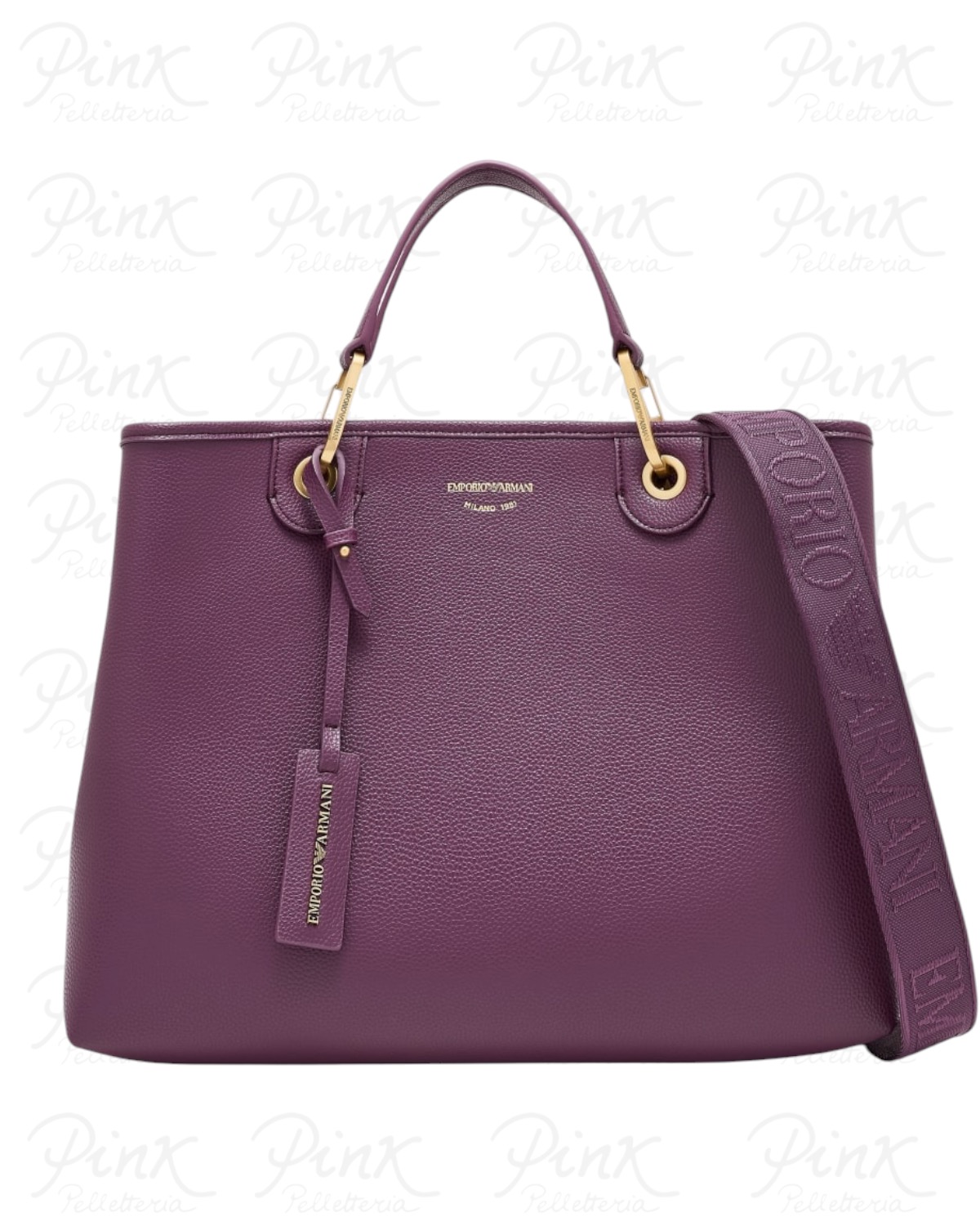EMPORIO ARMANI Woman MyEA Shopping Bag M. EW000360-AF12036-MA149 Aubergine/Foliage
