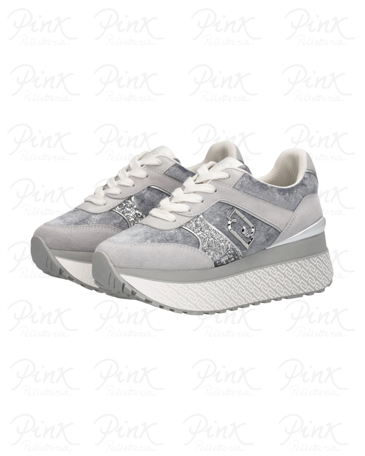LIU JO Woman Maxi Wonder Plus 02 Sneaker BF6009PX066S1067 Grey Silver - immagine 3
