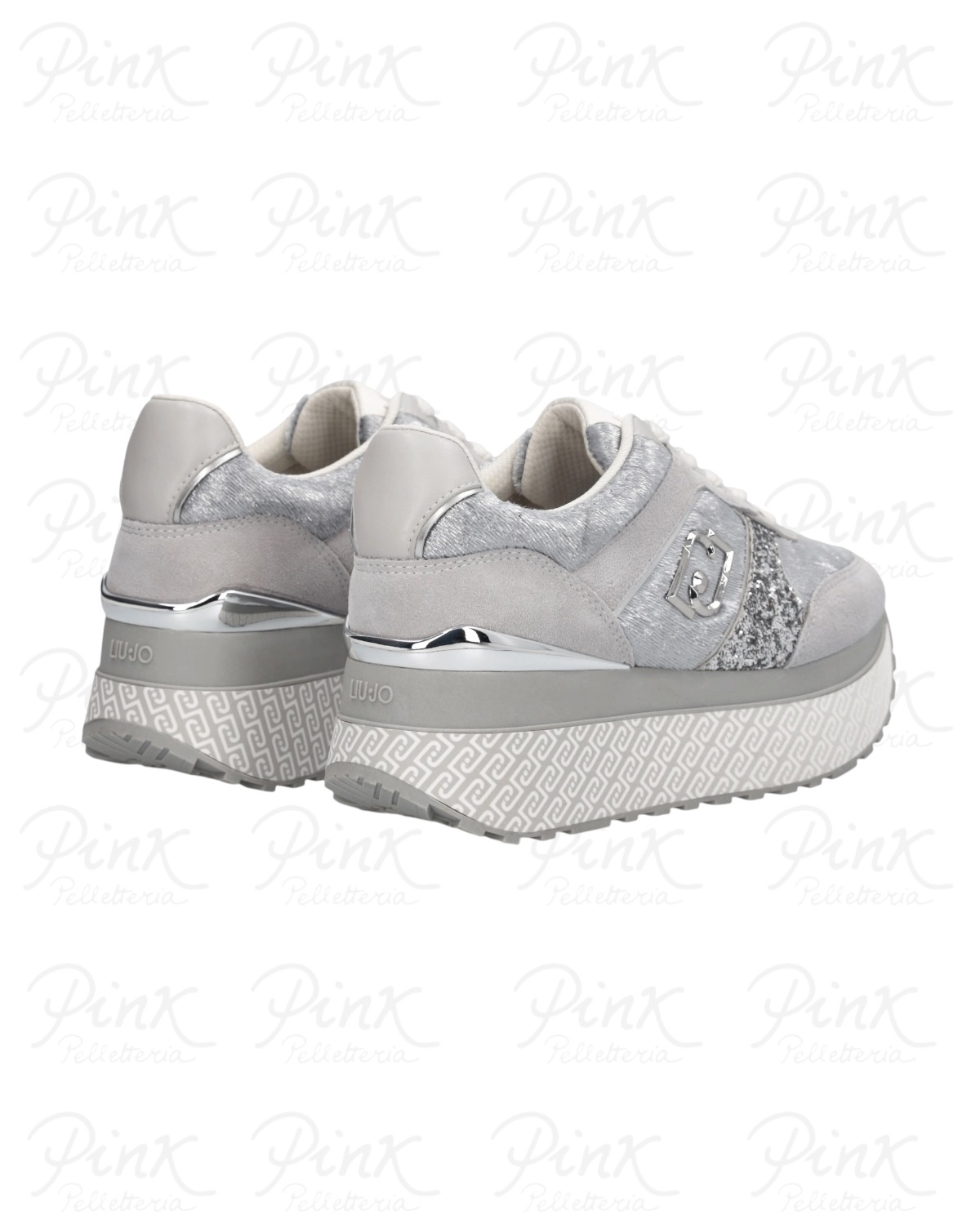 LIU JO Woman Maxi Wonder Plus 02 Sneaker BF6009PX066S1067 Grey Silver - immagine 4
