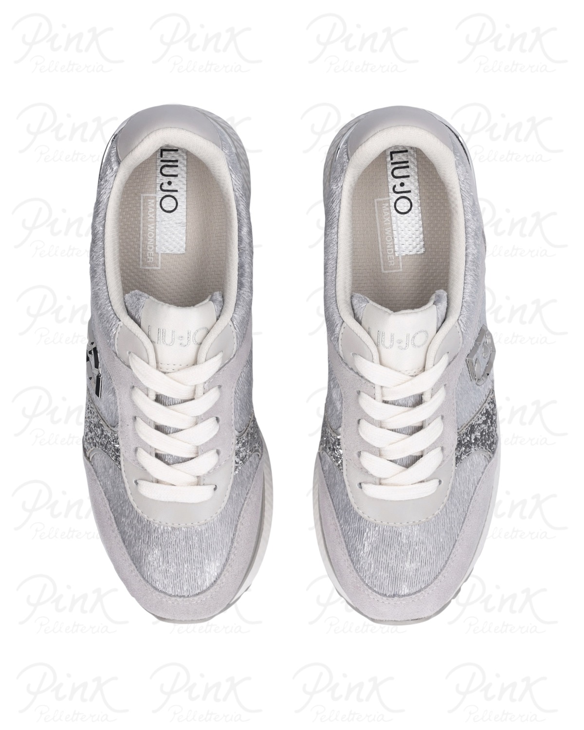 LIU JO Woman Maxi Wonder Plus 02 Sneaker BF6009PX066S1067 Grey Silver - immagine 5