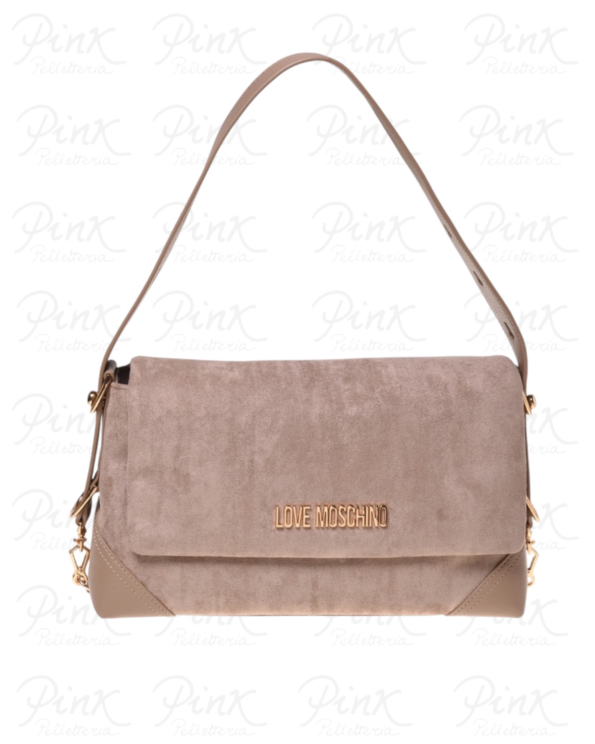 LOVE MOSCHINO Velour Sottospalla c/Patta JC4092PP1P-LD1-10A Sabbia/Sabbia