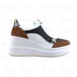 MICHAEL KORS Emmy Wedge Trainer Sneaker 43T6EMFS1B212 Brown Multi