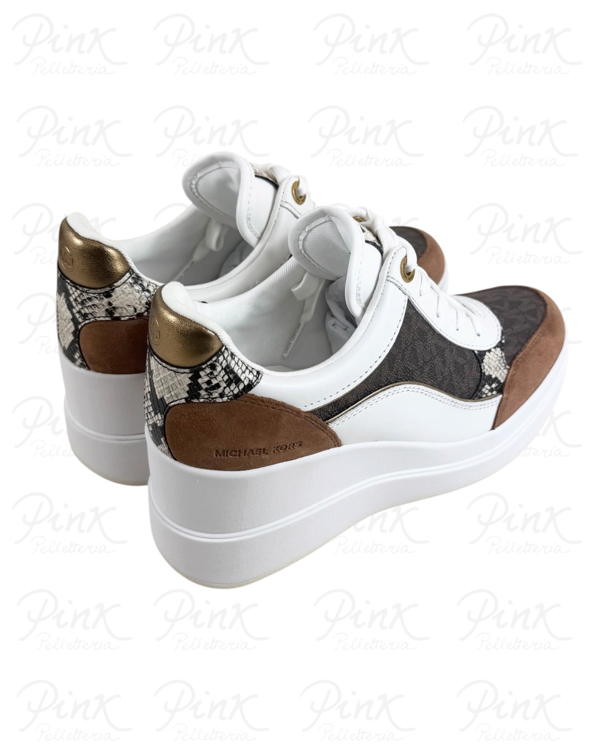 MICHAEL KORS Emmy Wedge Trainer Sneaker 43T6EMFS1B212 Brown Multi - immagine 4